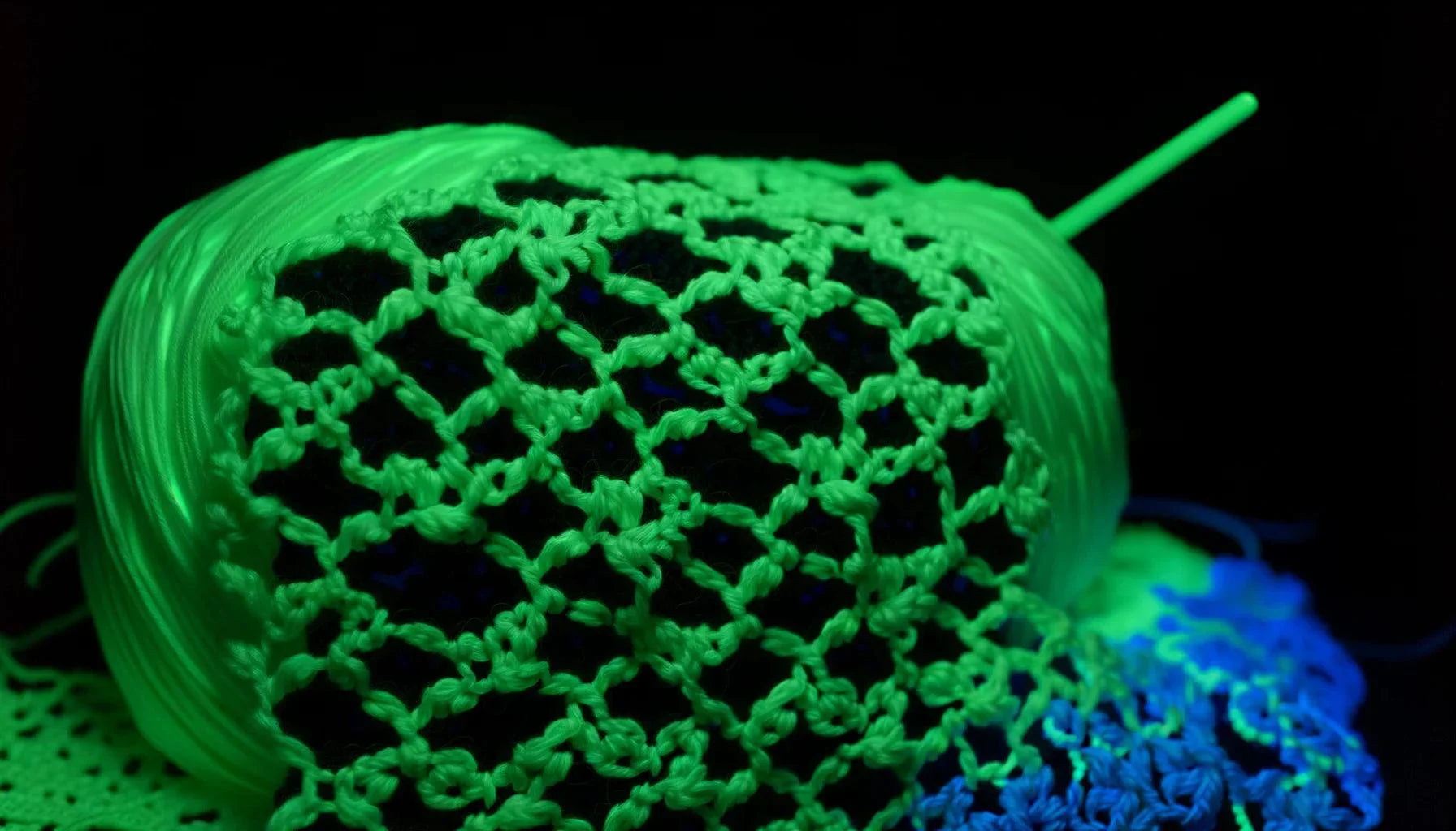 Elevate Your Style with Our Glow-in-the-Dark Yarn Crocheted Fan - BlingBlingYarn