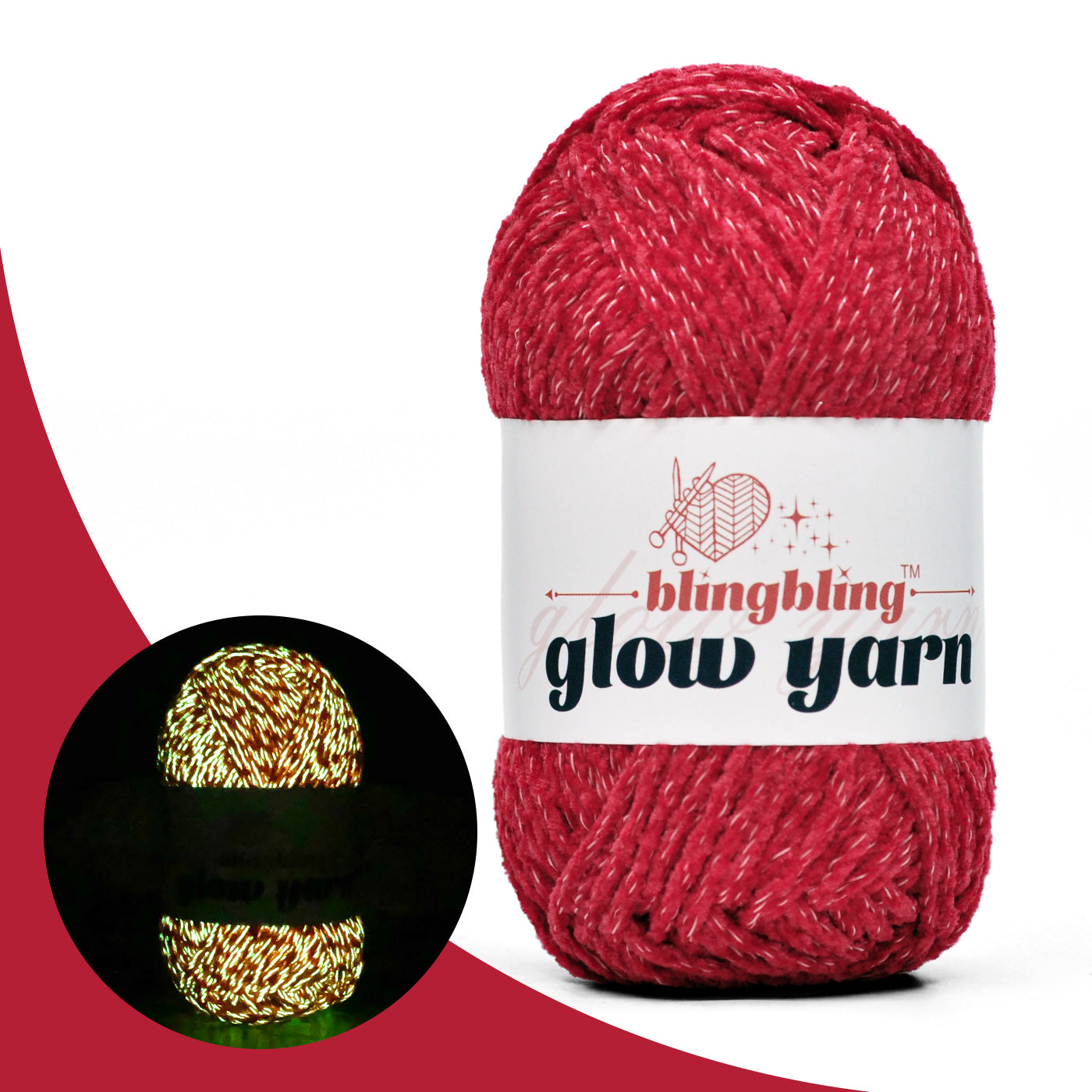 Premium Glow-in-the-Dark Chenille Yarn(41 colors)