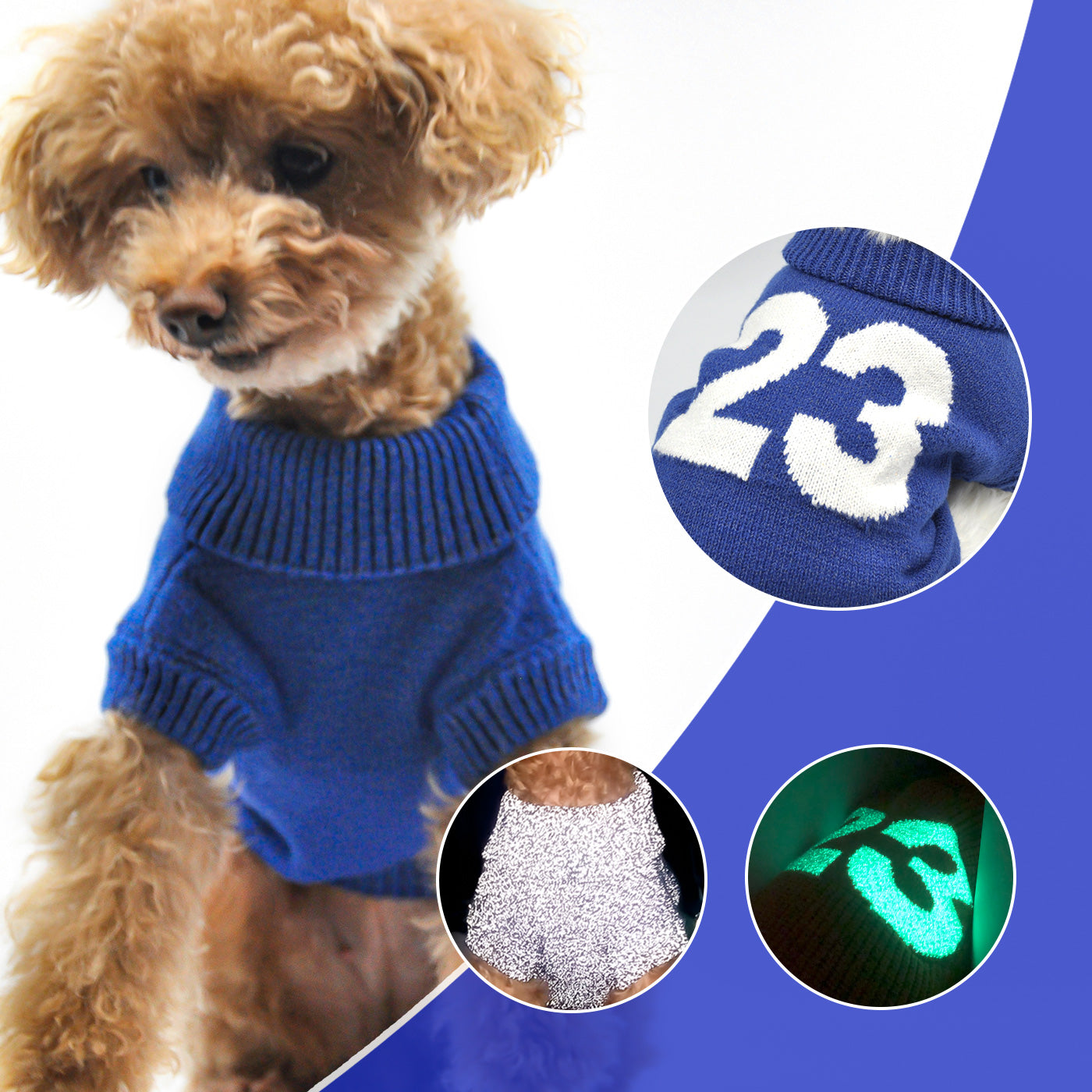 Pet dog night walks glow-in-the-dark safety clothing
