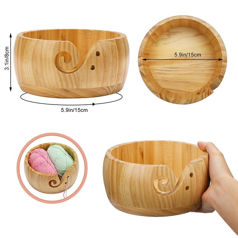 100% Original Wooden Yarn Bowl