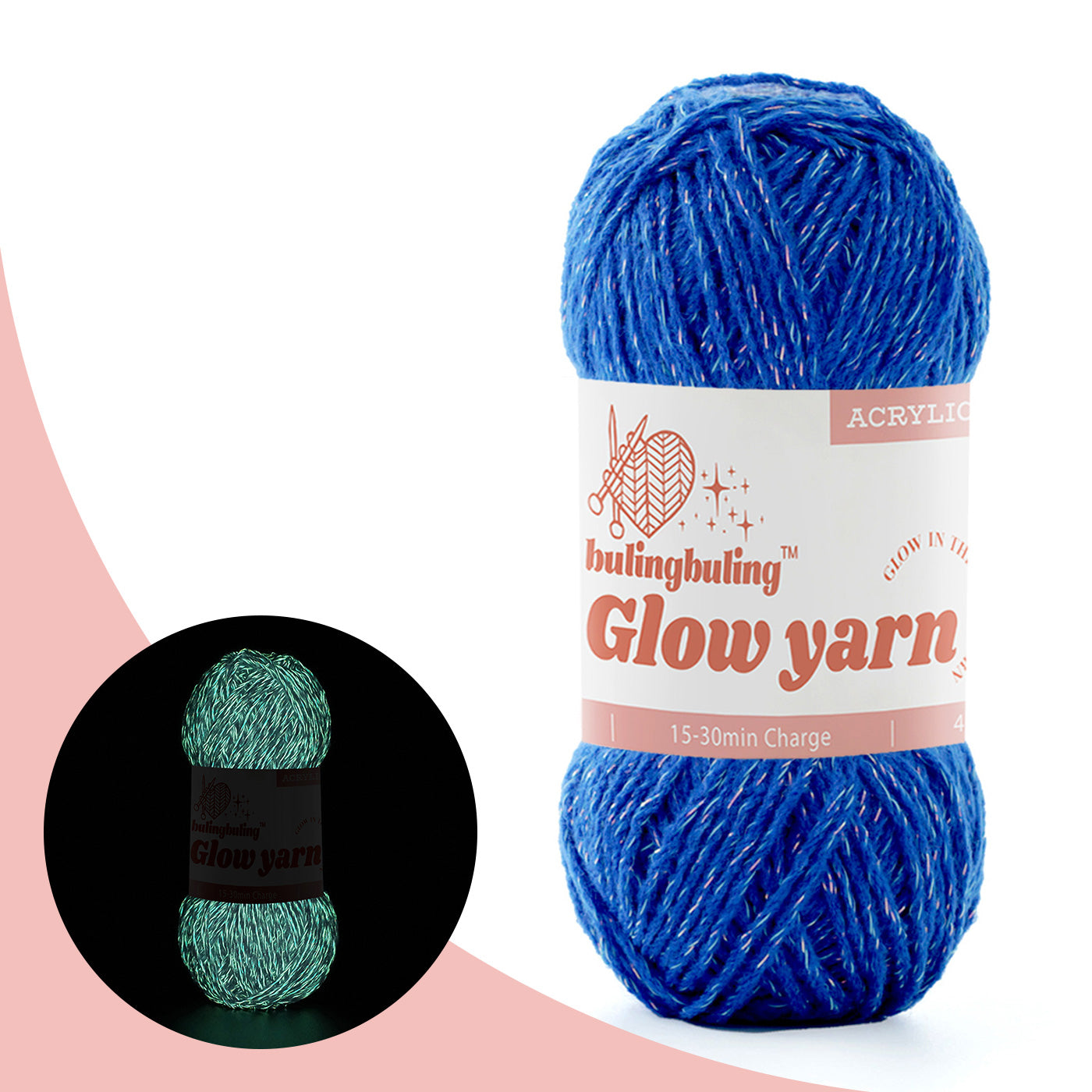 Glow-in-the-Dark Metallic Yarn - Premium Quality for Crochet & Knitting - 40 Colors