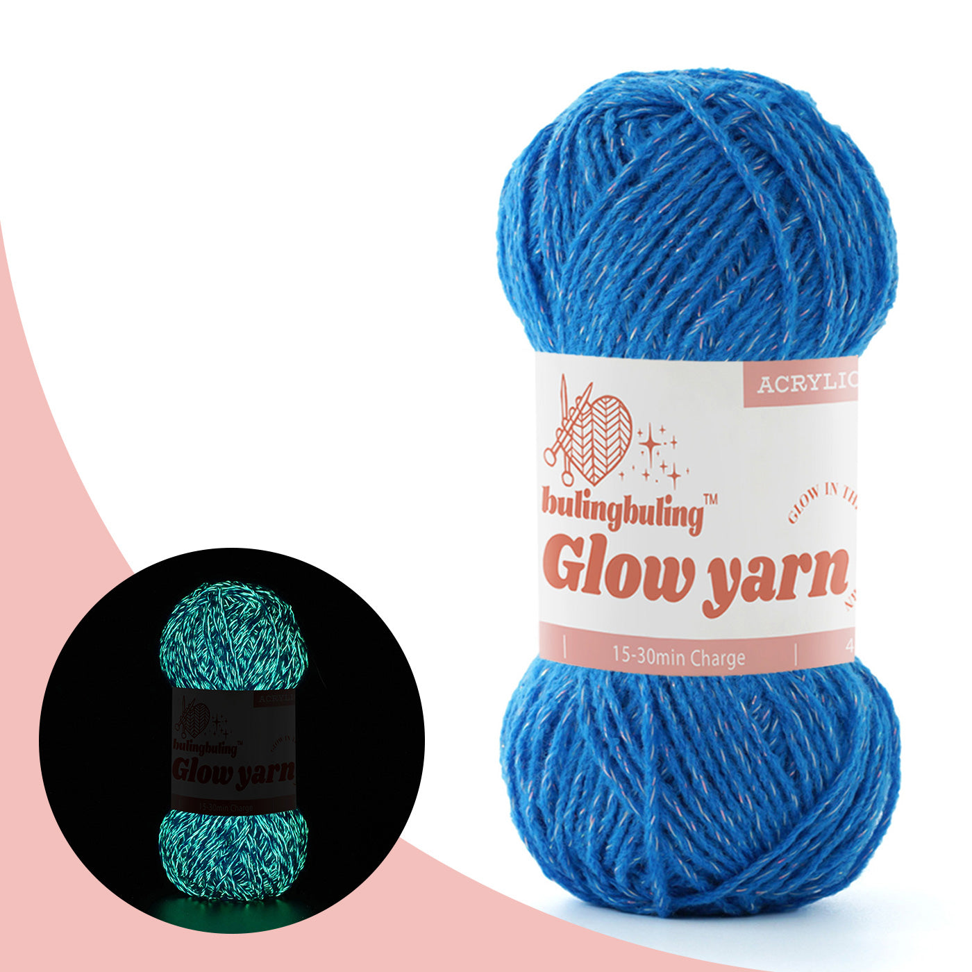 Glow-in-the-Dark Metallic Yarn - Premium Quality for Crochet & Knitting - 40 Colors