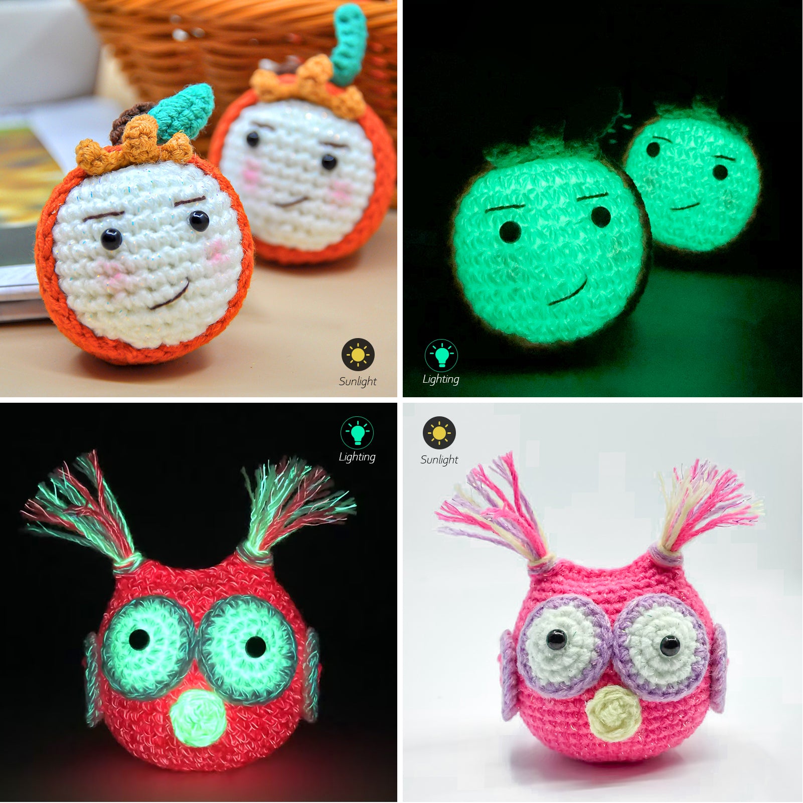 High Brightness Polyester Glow-in-the-Dark Yarn(41 color package)