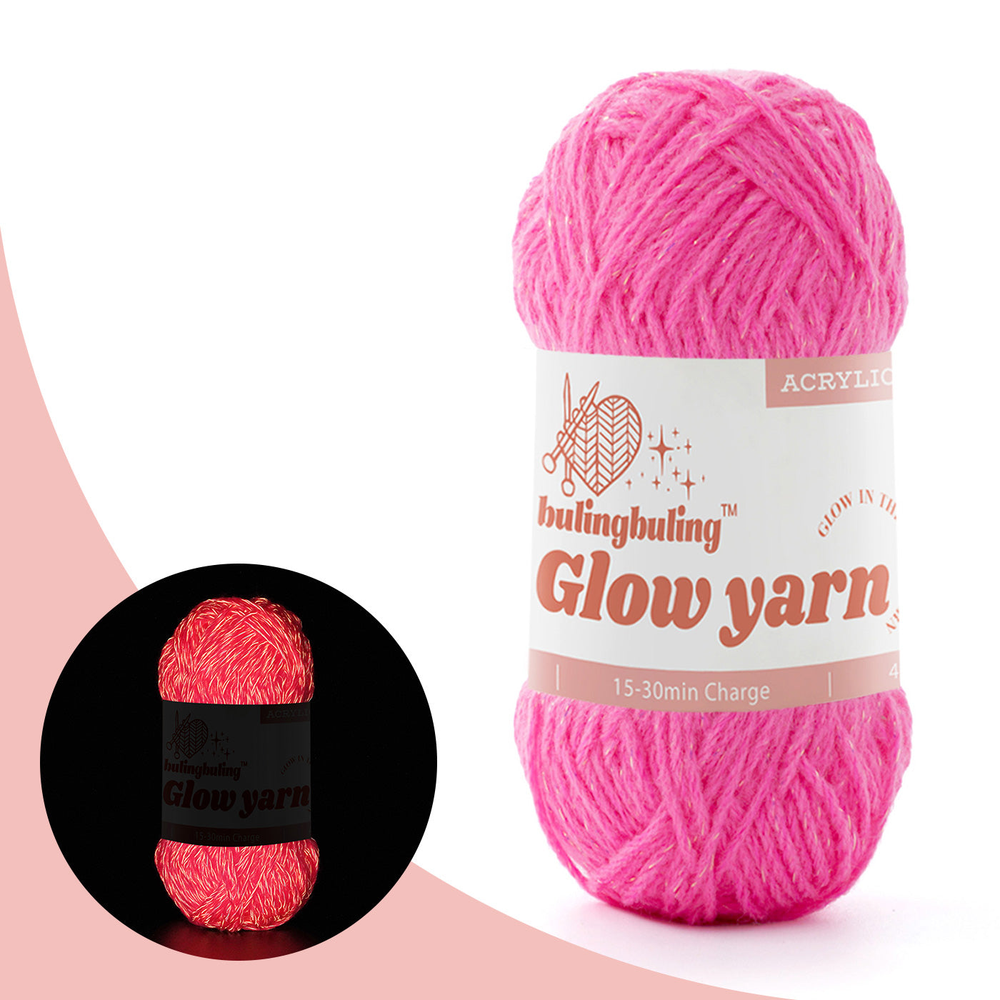 Glow-in-the-Dark Metallic Yarn - Premium Quality for Crochet & Knitting - 40 Colors