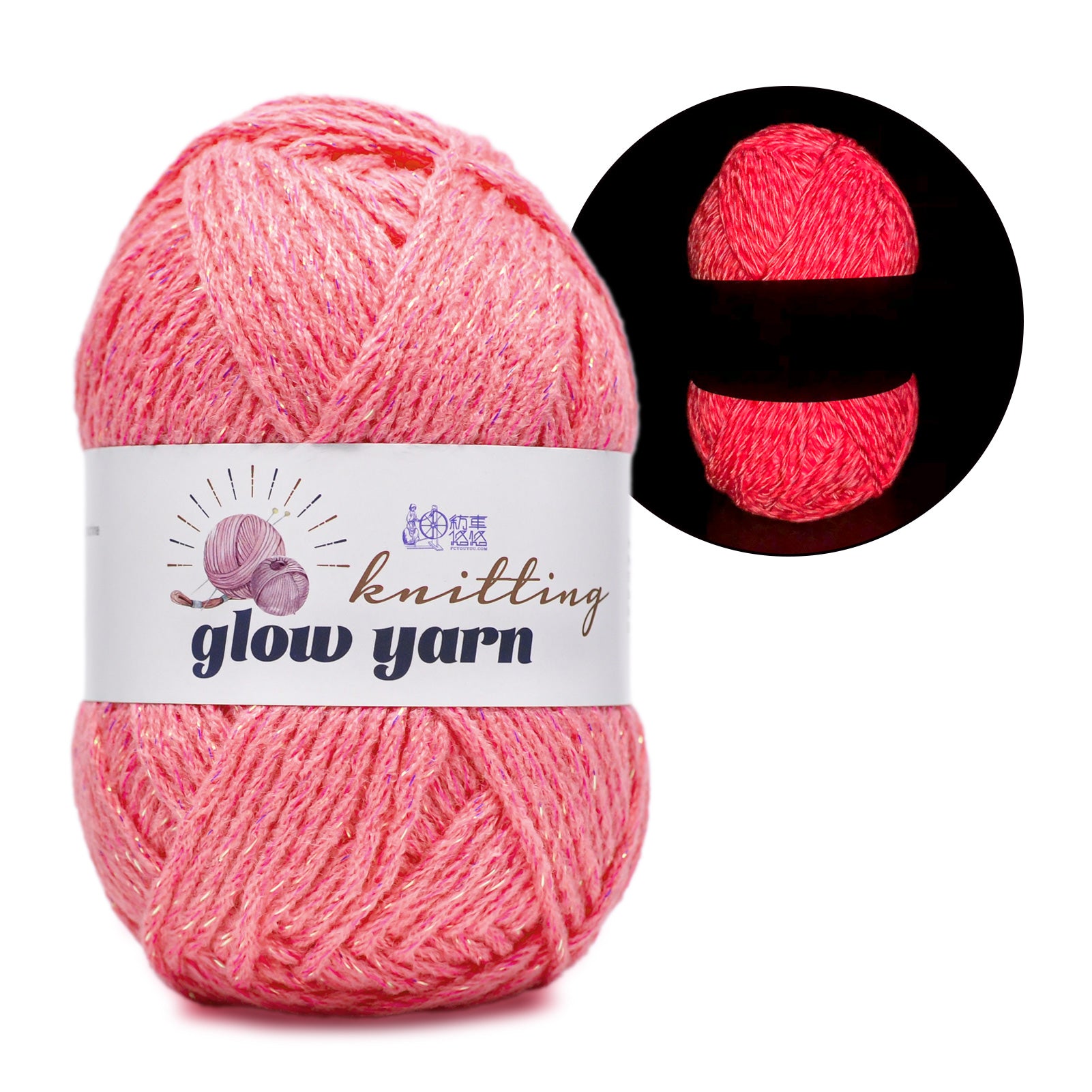 Glow in the Dark Acrylic Yarn, 100g (6 Colors) – Perfect for Crochet, Knitting, and DIY Projects