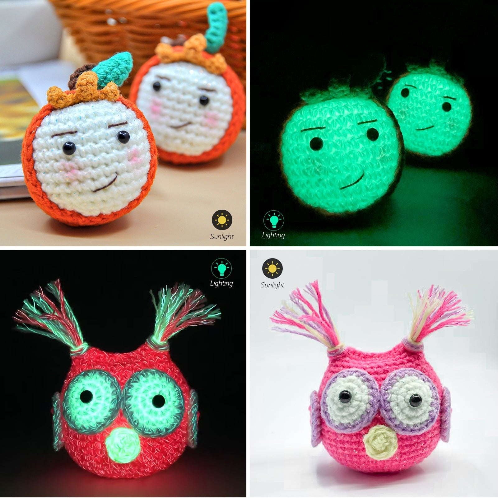 High Brightness Polyester Glow-in-the-Dark Yarn(41 color package)