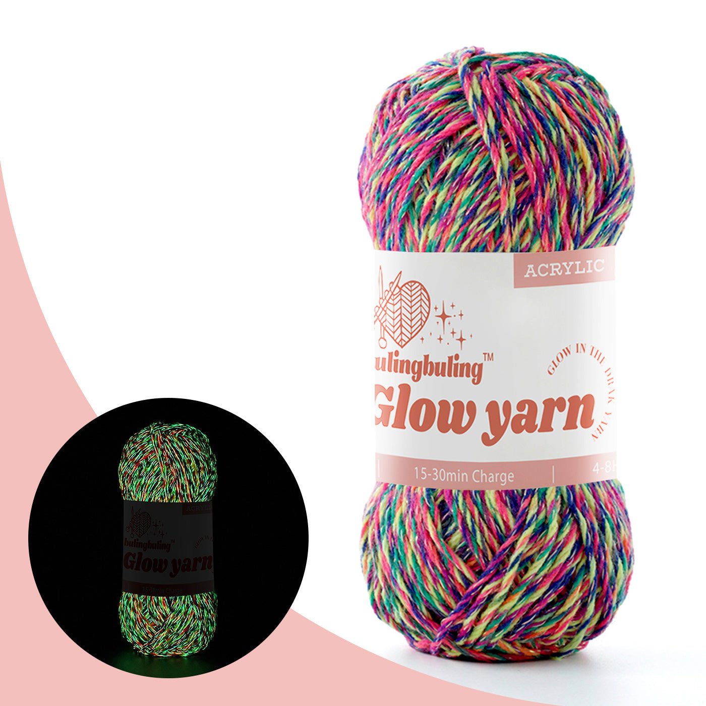 Glow-in-the-Dark Metallic Yarn - Premium Quality for Crochet & Knitting - 40 Colors