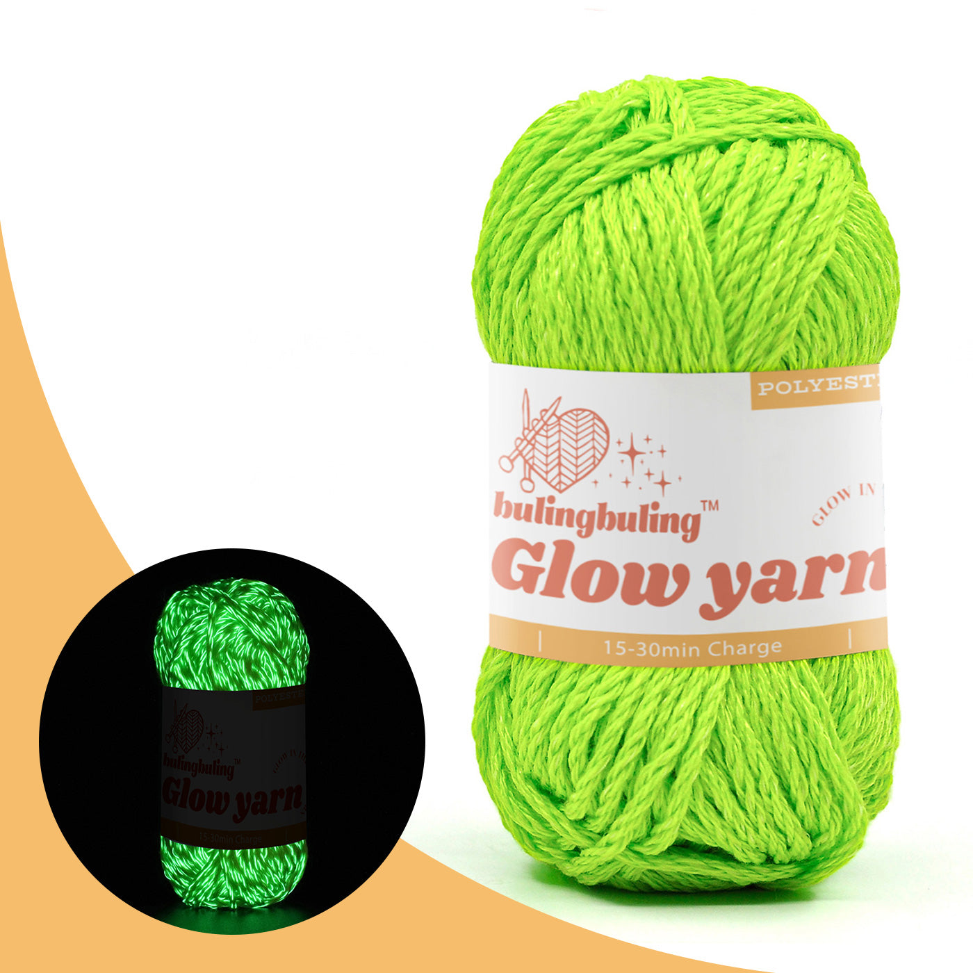 High Brightness Polyester Glow-in-the-Dark Yarn - 34 color
