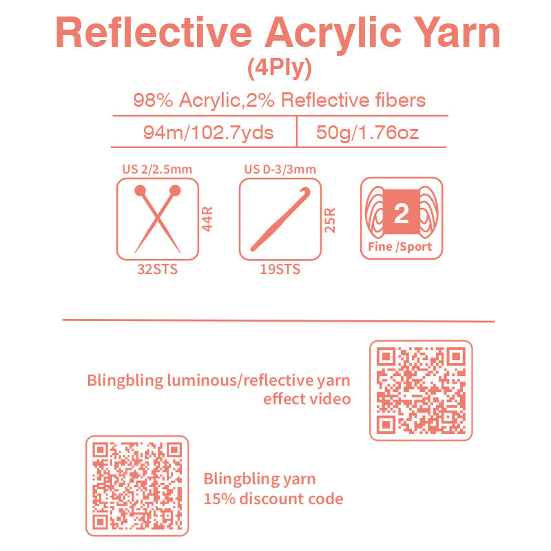 Premium Pumpkin Reflective Acrylic Yarn