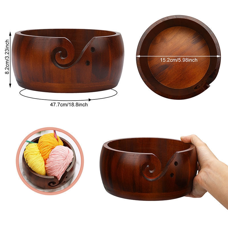 100% Original Wooden Yarn Bowl
