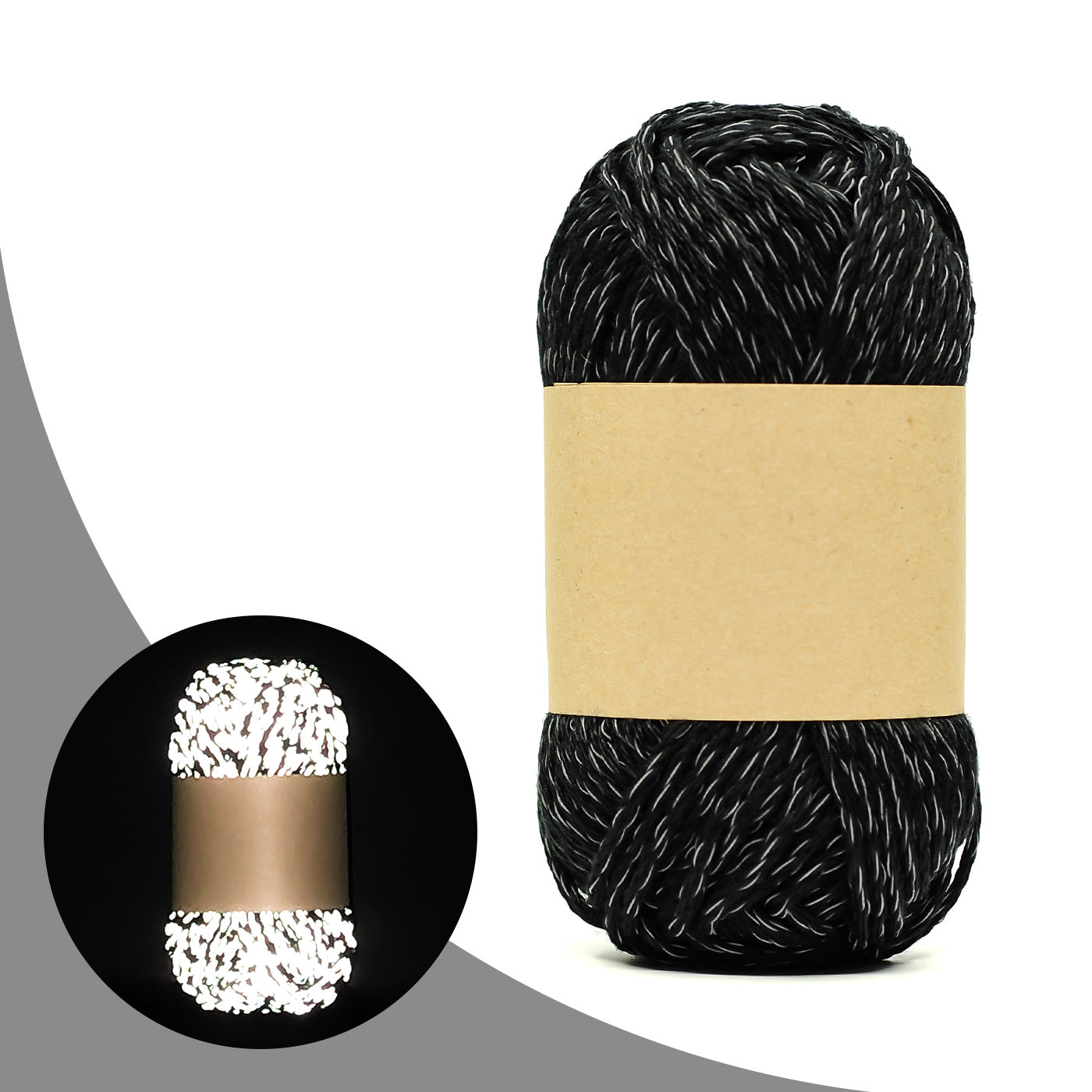 Premium Black Reflective Acrylic Yarn