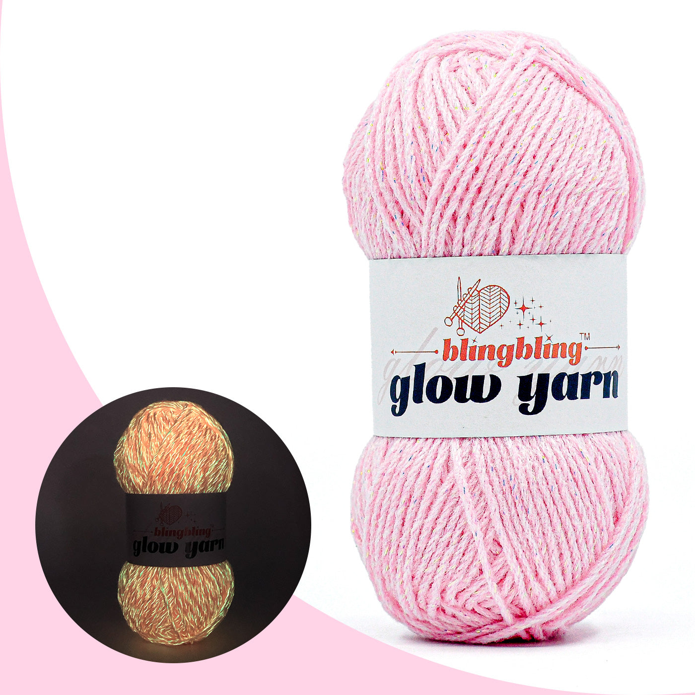 Glow-in-the-Dark Metallic Yarn - Premium Quality for Crochet & Knitting(40 Colors)
