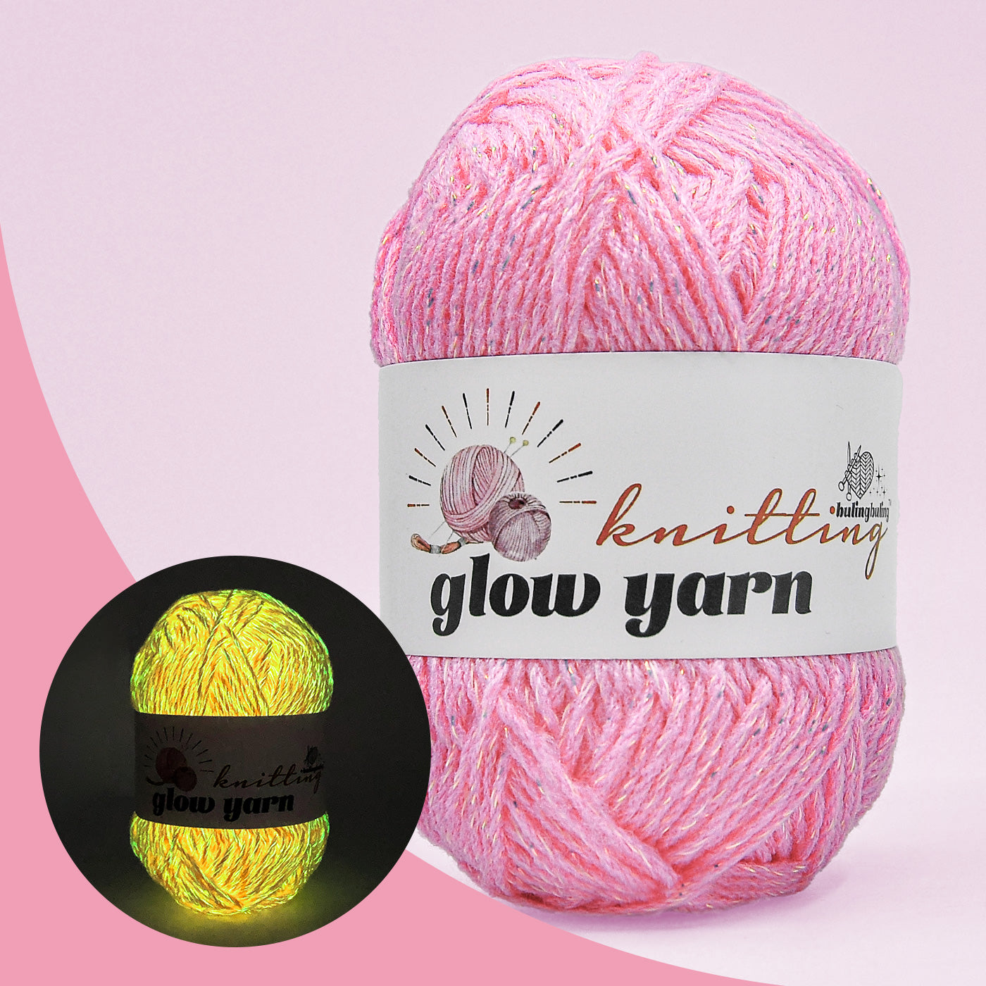 Glow-in-the-Dark Metallic Yarn - Premium Quality for Crochet & Knitting(40 Colors)