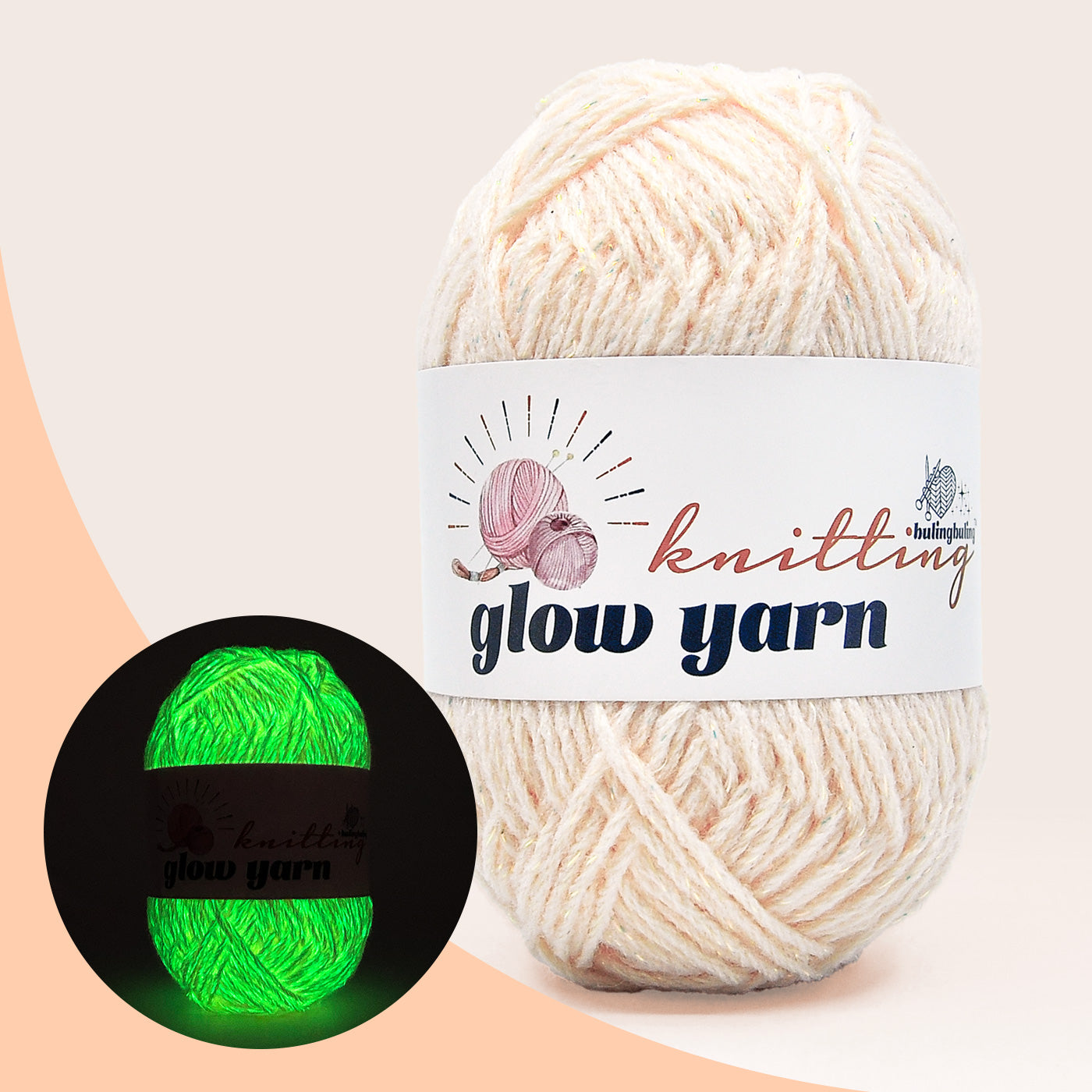 Glow-in-the-Dark Metallic Yarn - Premium Quality for Crochet & Knitting(40 Colors)