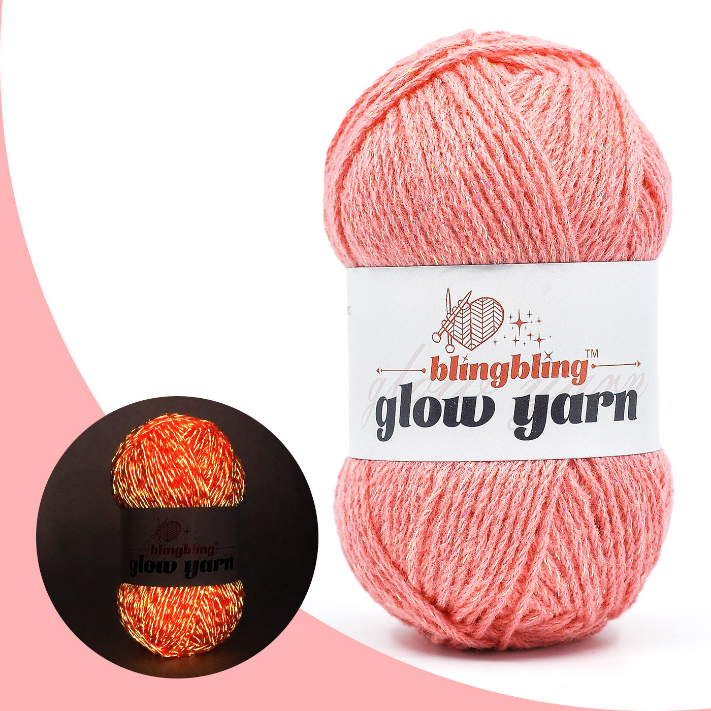 Glow-in-the-Dark Metallic Yarn - Premium Quality for Crochet & Knitting(40 Colors)