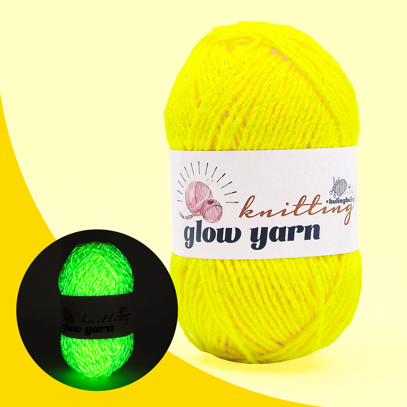 Glow-in-the-Dark Metallic Yarn - Premium Quality for Crochet & Knitting(40 Colors)