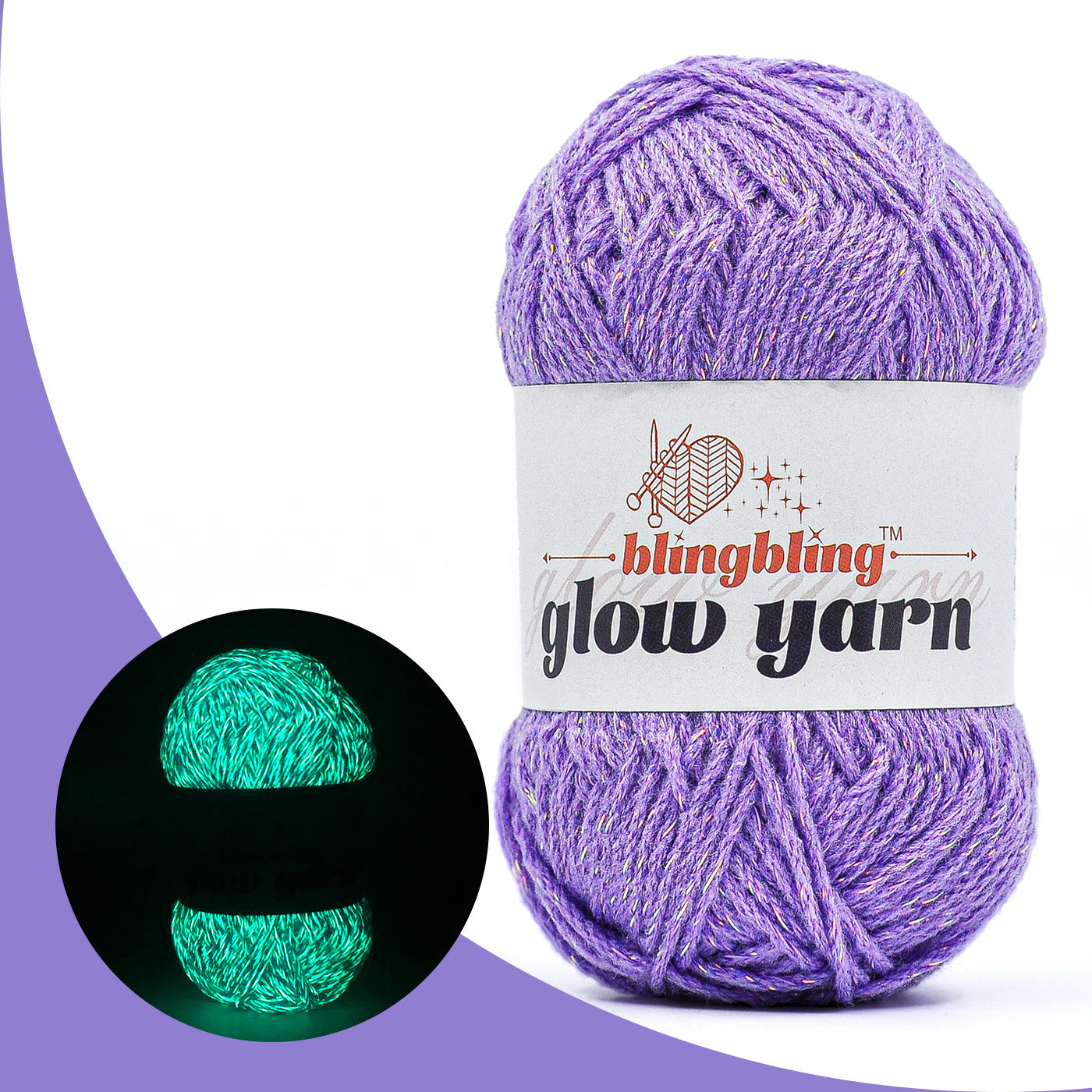Glow-in-the-Dark Metallic Yarn - Premium Quality for Crochet & Knitting(40 Colors)