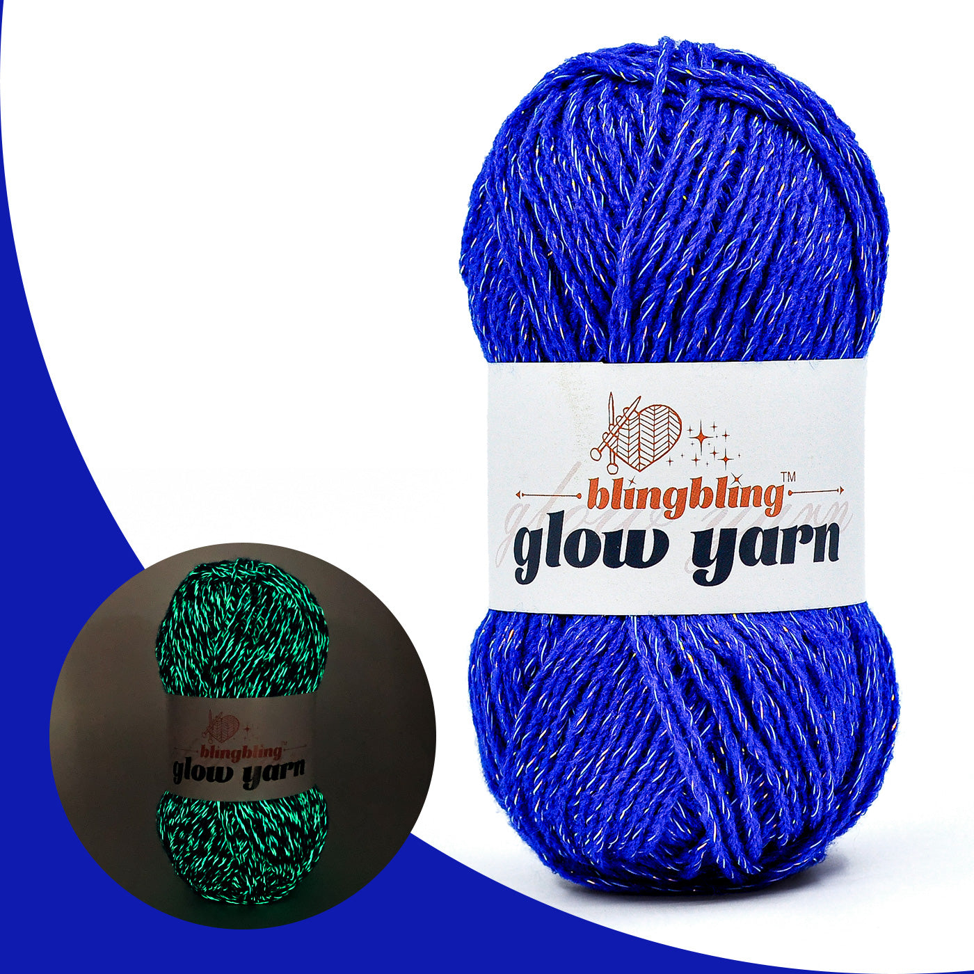 Glow-in-the-Dark Metallic Yarn - Premium Quality for Crochet & Knitting(40 Colors)