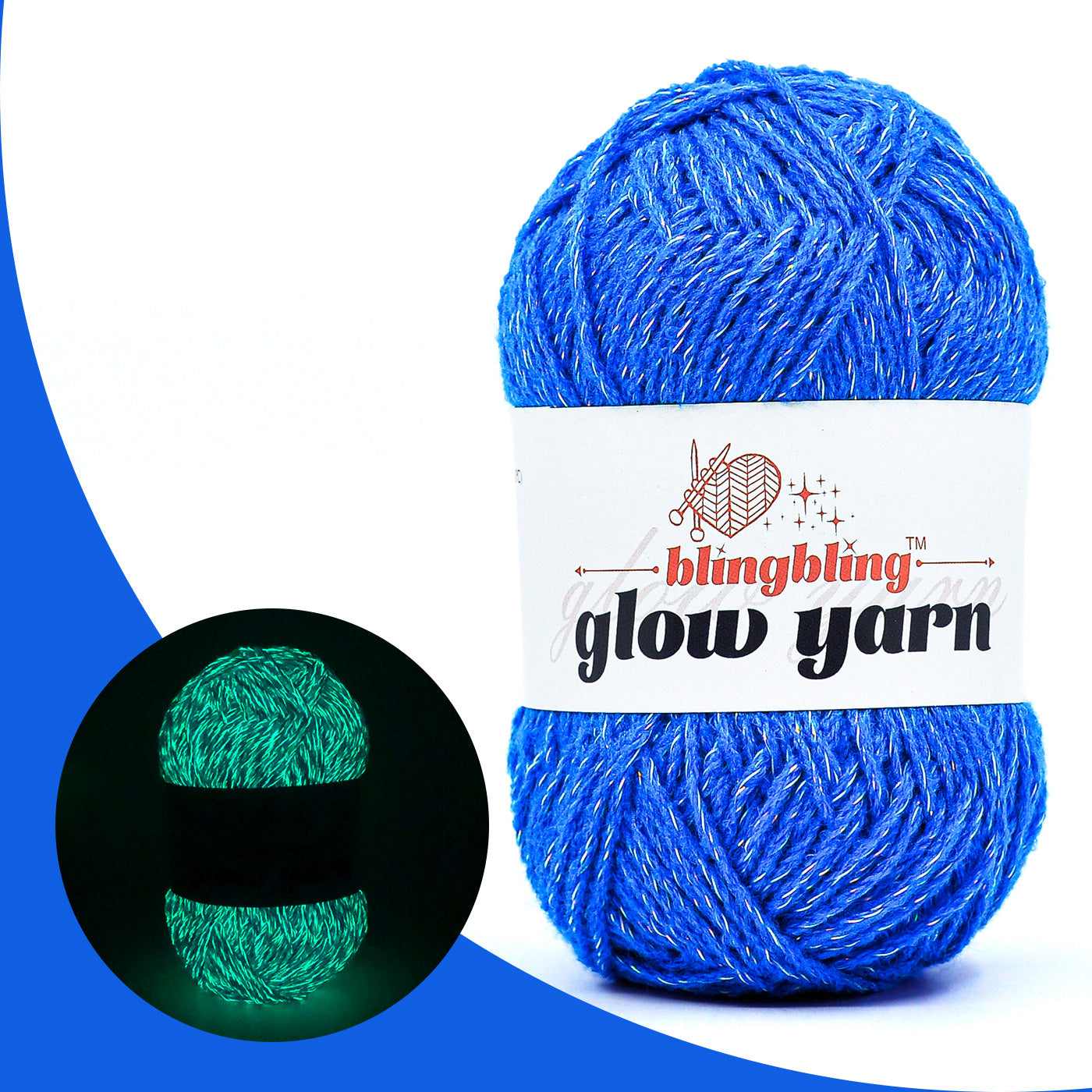 Glow-in-the-Dark Metallic Yarn - Premium Quality for Crochet & Knitting(40 Colors)