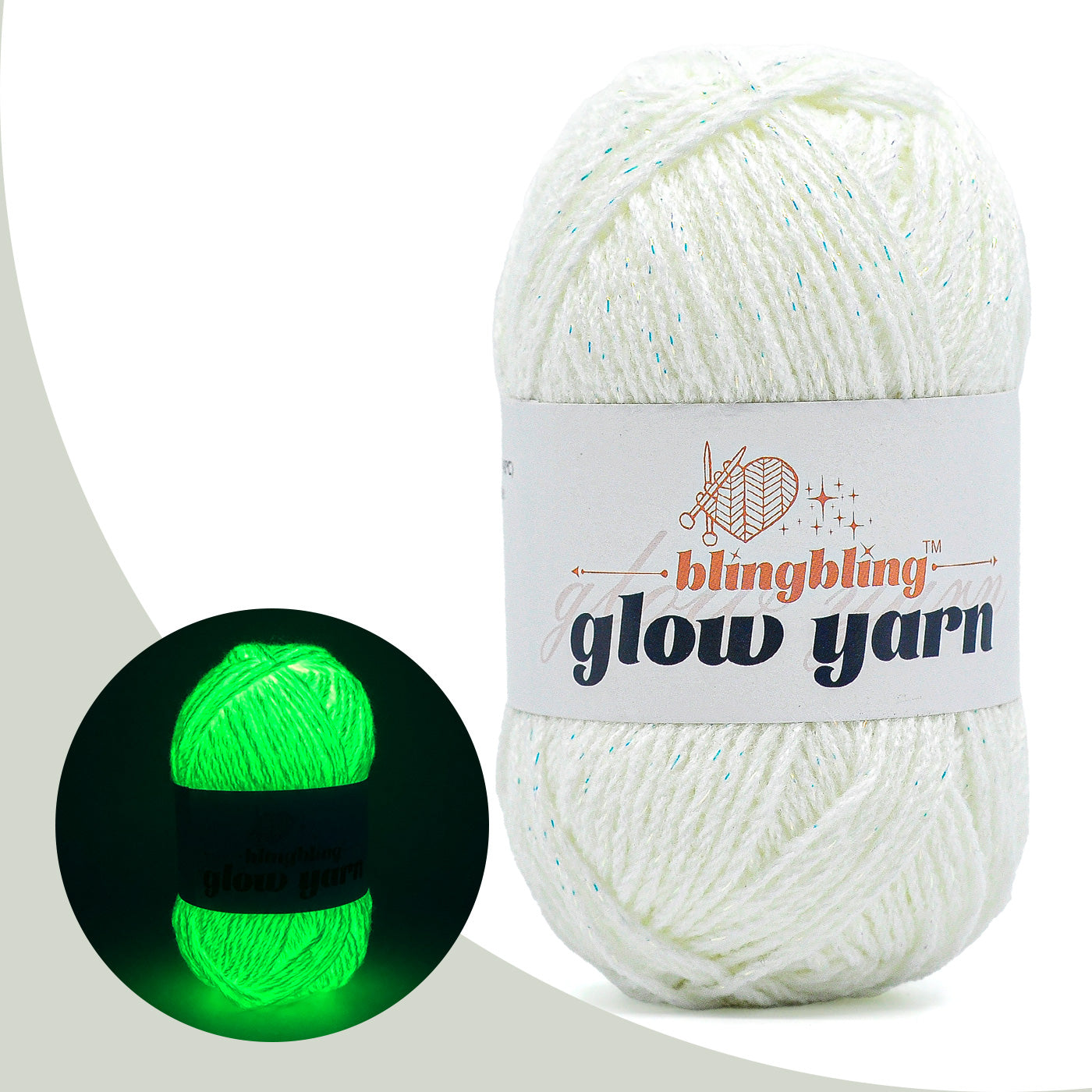 Glow-in-the-Dark Metallic Yarn - Premium Quality for Crochet & Knitting(40 Colors)