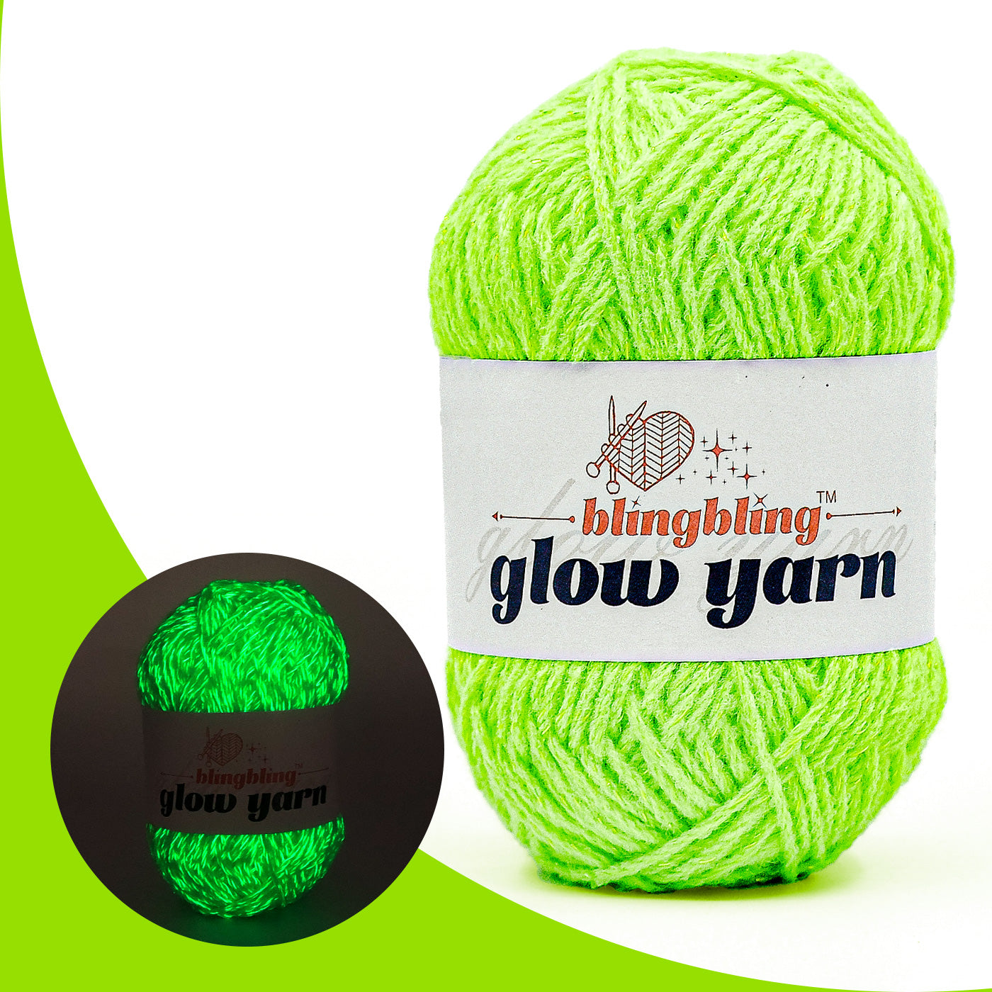 Glow-in-the-Dark Metallic Yarn - Premium Quality for Crochet & Knitting(40 Colors)