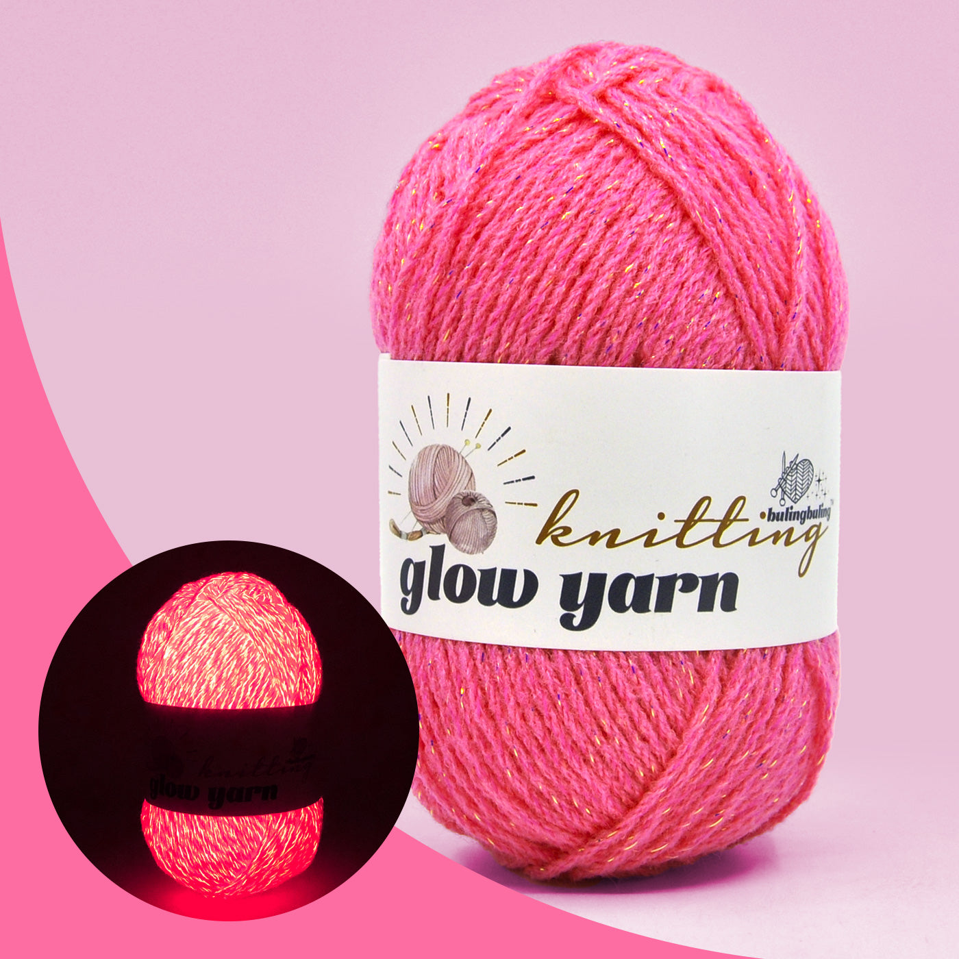 Glow-in-the-Dark Metallic Yarn - Premium Quality for Crochet & Knitting(40 Colors)