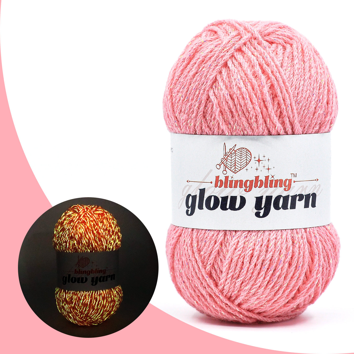 Glow-in-the-Dark Metallic Yarn - Premium Quality for Crochet & Knitting(40 Colors)