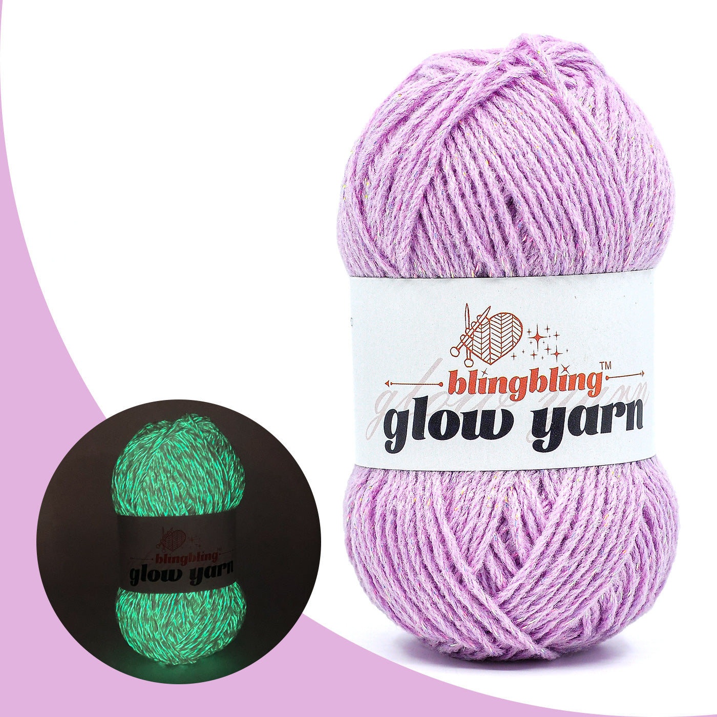 Glow-in-the-Dark Metallic Yarn - Premium Quality for Crochet & Knitting(40 Colors)