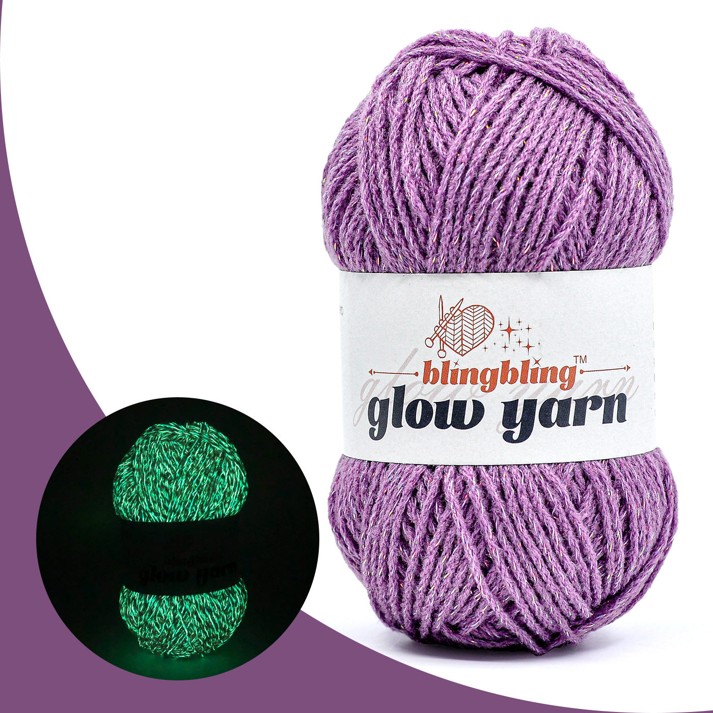 Glow-in-the-Dark Metallic Yarn - Premium Quality for Crochet & Knitting(40 Colors)