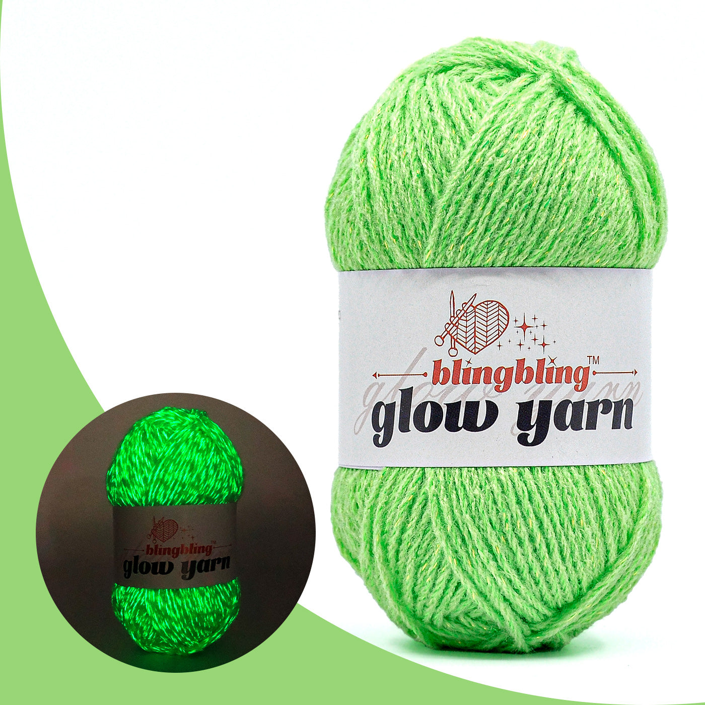 Glow-in-the-Dark Metallic Yarn - Premium Quality for Crochet & Knitting(40 Colors)