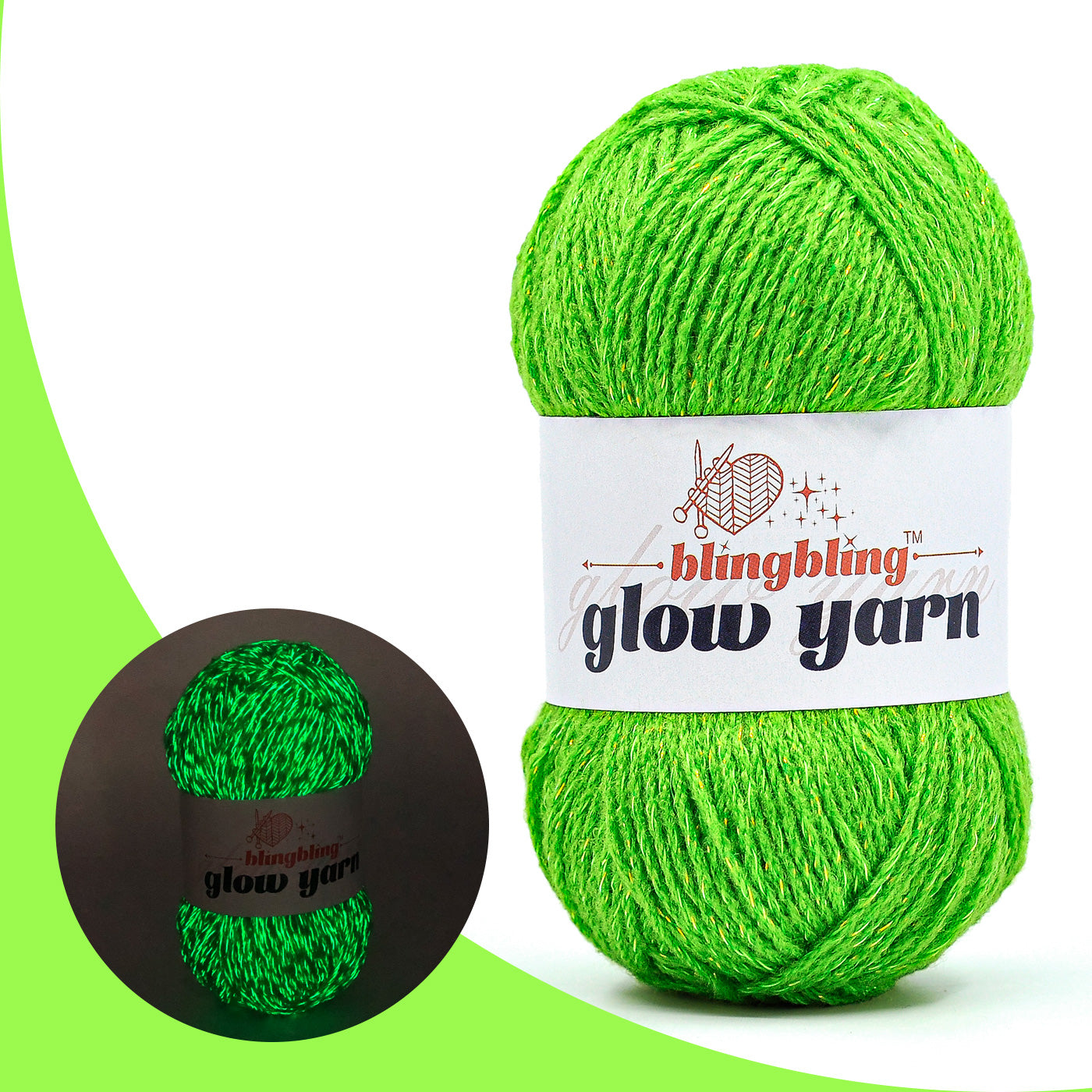 Glow-in-the-Dark Metallic Yarn - Premium Quality for Crochet & Knitting(40 Colors)
