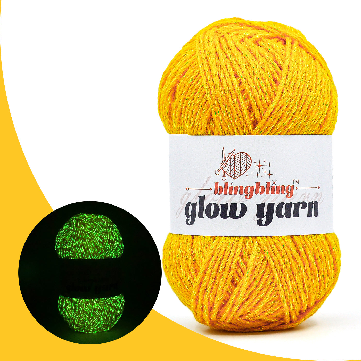 Glow-in-the-Dark Metallic Yarn - Premium Quality for Crochet & Knitting(40 Colors)