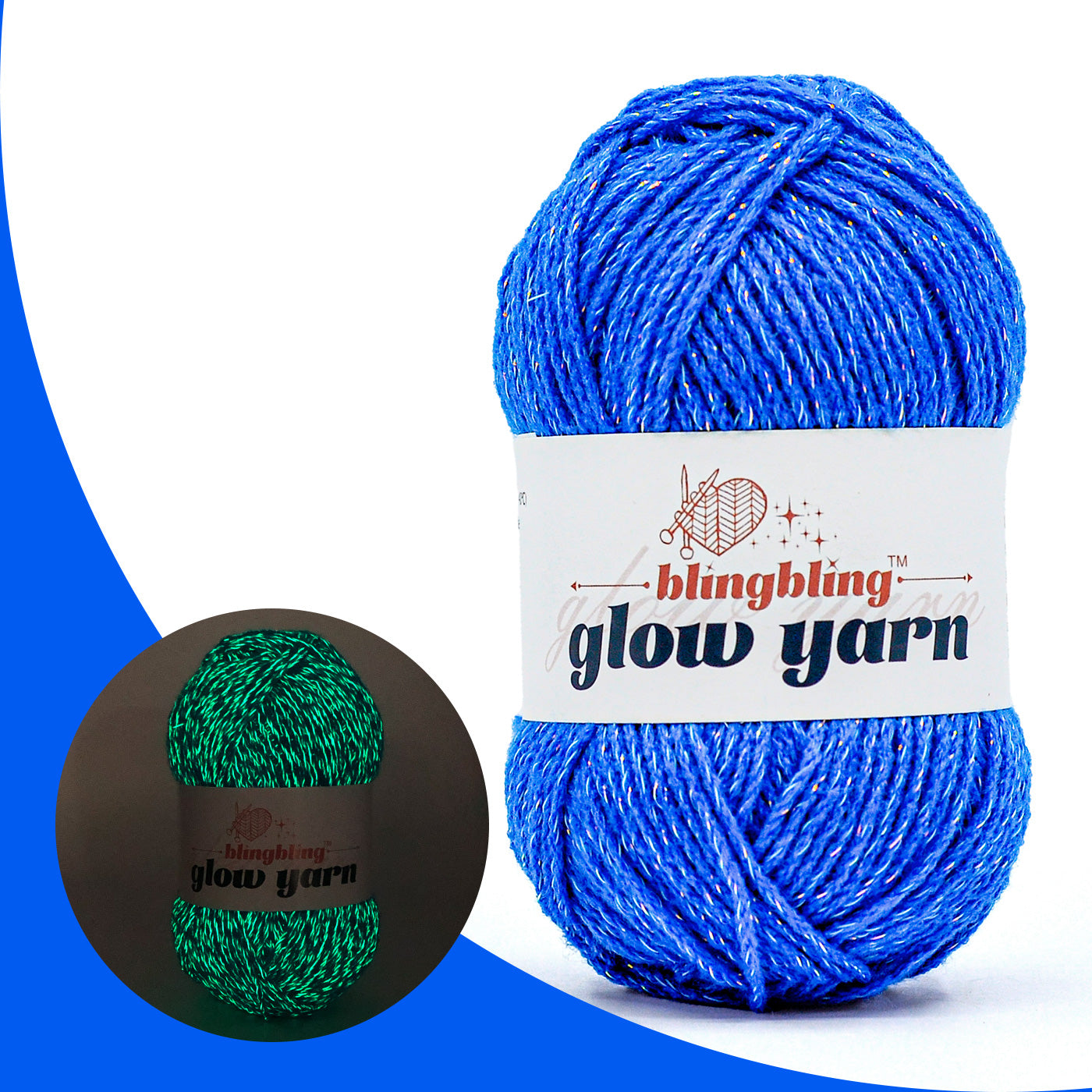 Glow-in-the-Dark Metallic Yarn - Premium Quality for Crochet & Knitting(40 Colors)