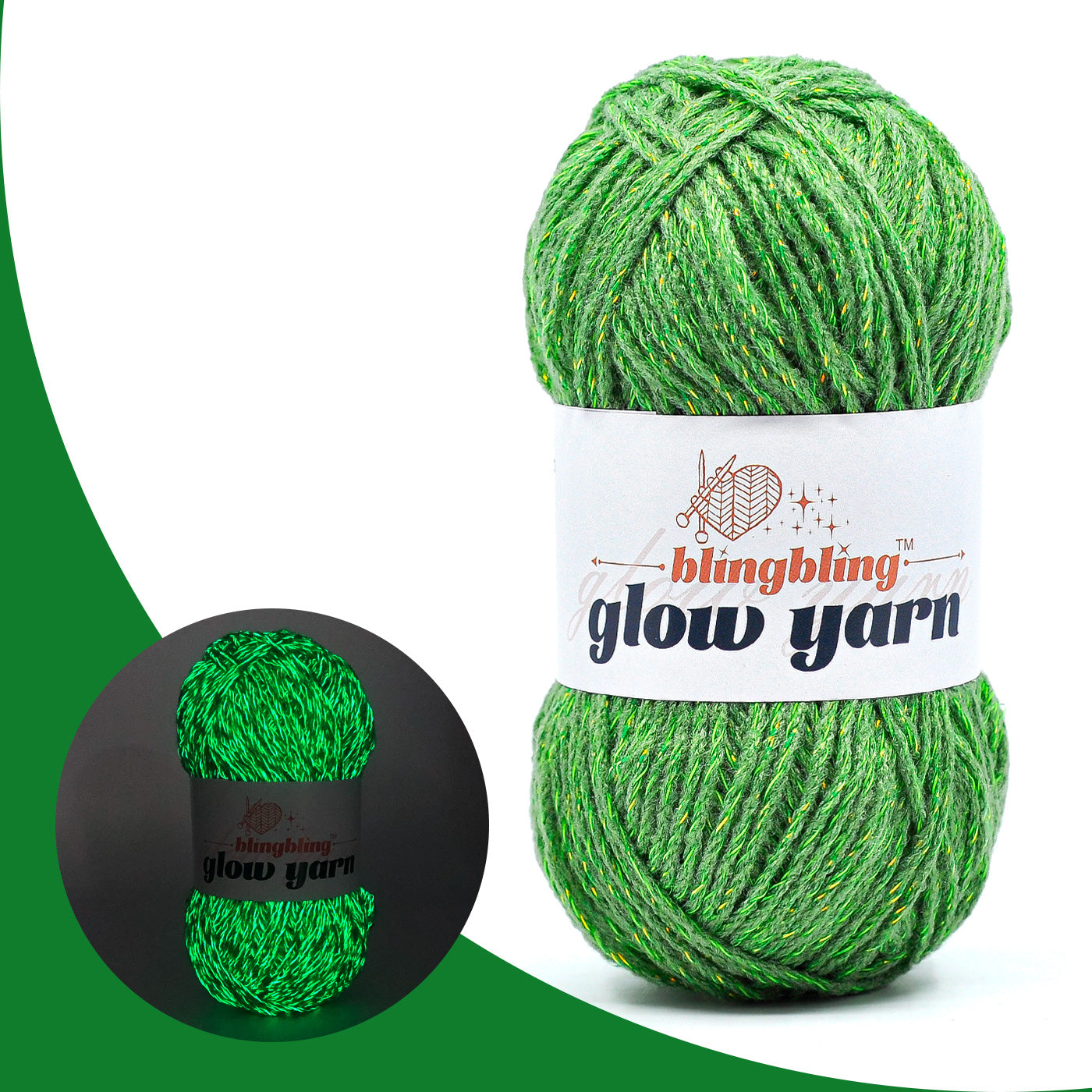 Glow-in-the-Dark Metallic Yarn - Premium Quality for Crochet & Knitting(40 Colors)