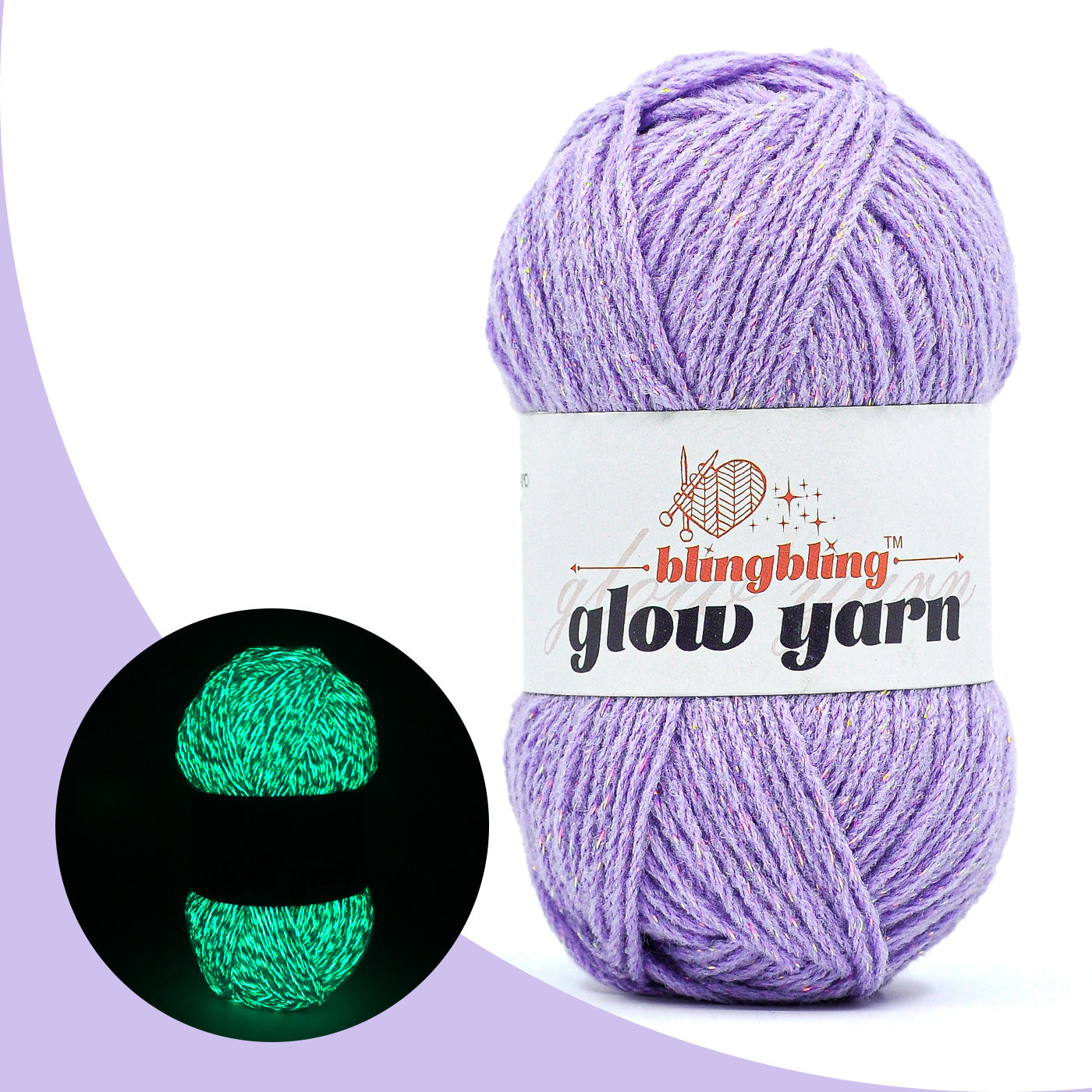 Glow-in-the-Dark Metallic Yarn - Premium Quality for Crochet & Knitting(40 Colors)