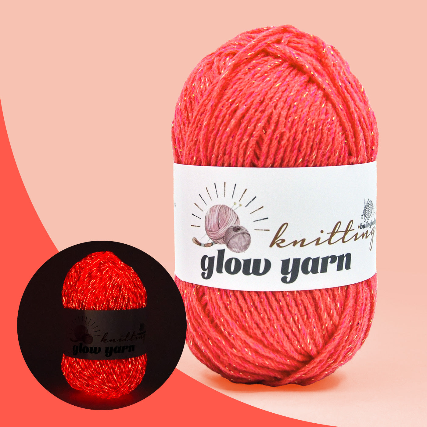 Glow-in-the-Dark Metallic Yarn - Premium Quality for Crochet & Knitting(40 Colors)