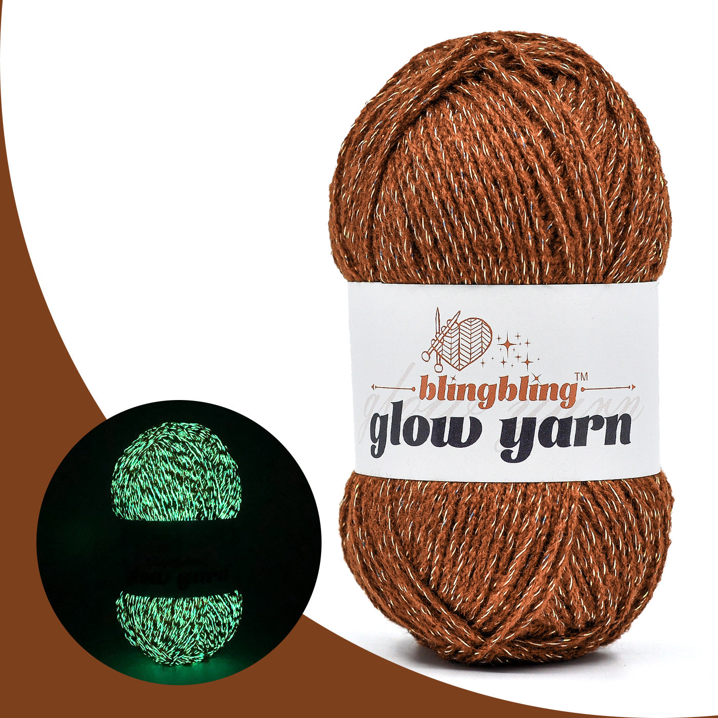 Glow-in-the-Dark Metallic Yarn - Premium Quality for Crochet & Knitting(40 Colors)