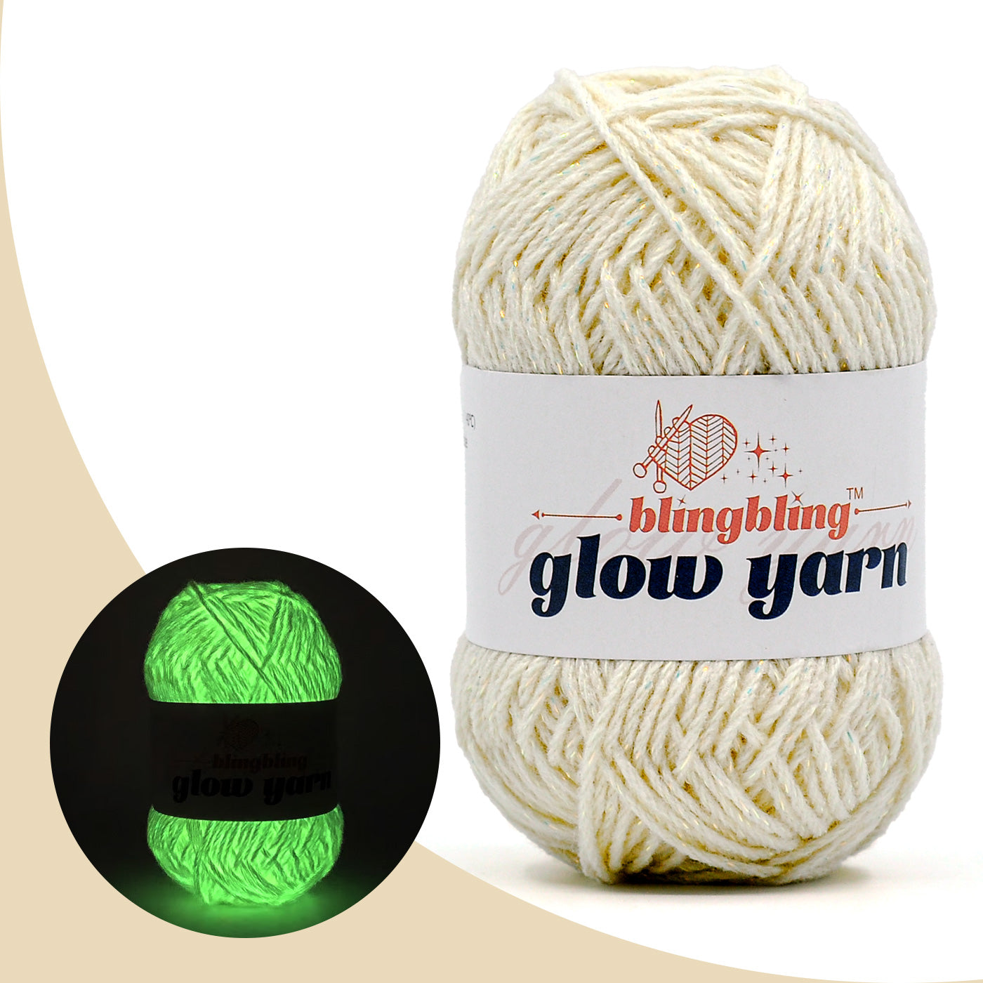 Glow-in-the-Dark Metallic Yarn - Premium Quality for Crochet & Knitting(40 Colors)