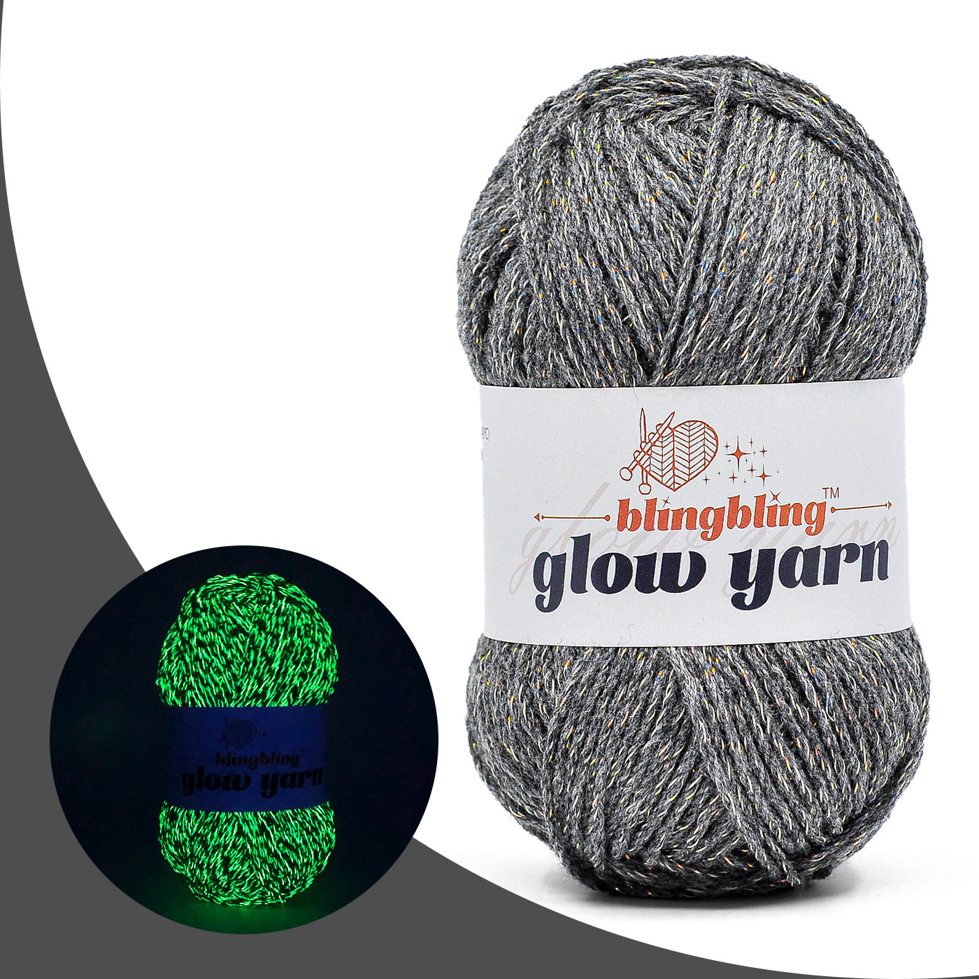 Glow-in-the-Dark Metallic Yarn - Premium Quality for Crochet & Knitting(40 Colors)
