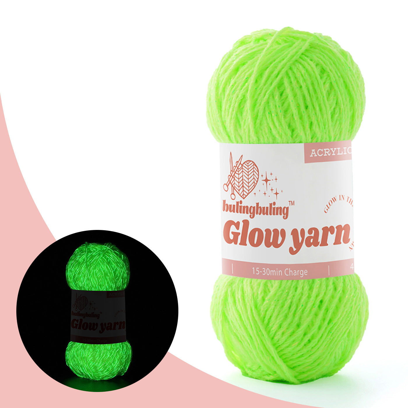 Glow-in-the-Dark Metallic Yarn - Premium Quality for Crochet & Knitting - 40 Colors