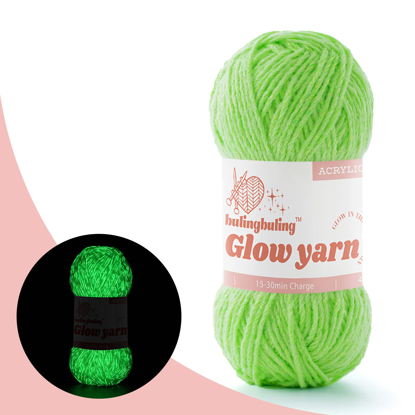 Glow-in-the-Dark Metallic Yarn - Premium Quality for Crochet & Knitting - 40 Colors