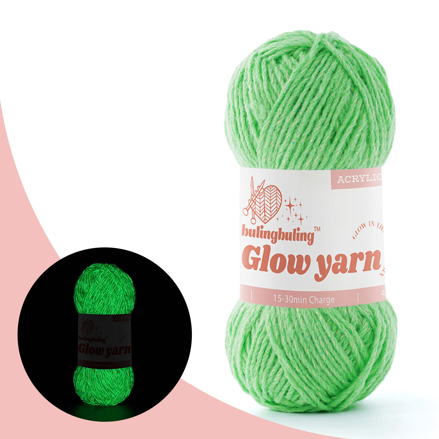 Glow-in-the-Dark Metallic Yarn - Premium Quality for Crochet & Knitting - 40 Colors