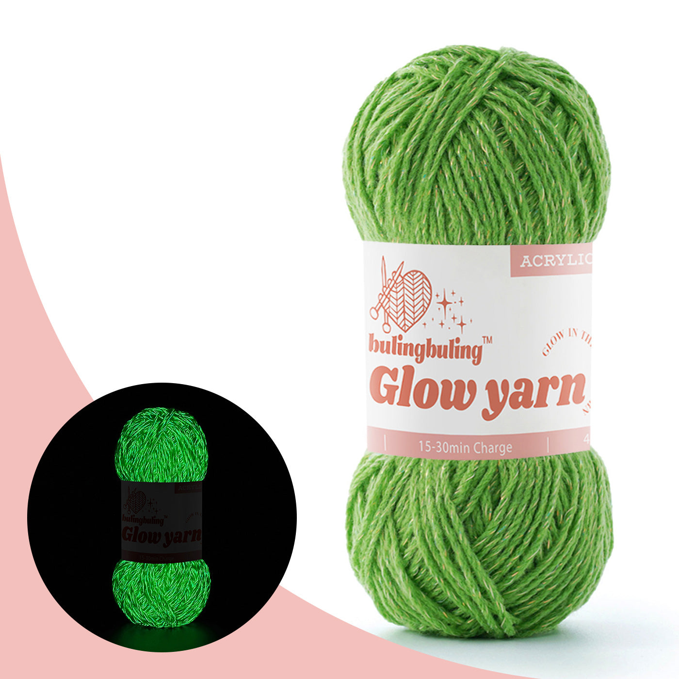 Glow-in-the-Dark Metallic Yarn - Premium Quality for Crochet & Knitting - 40 Colors