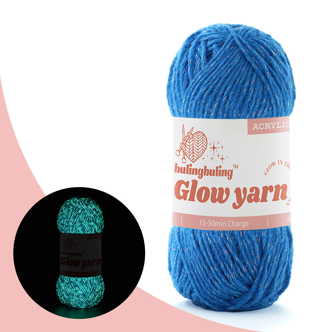 Glow-in-the-Dark Metallic Yarn - Premium Quality for Crochet & Knitting - 40 Colors