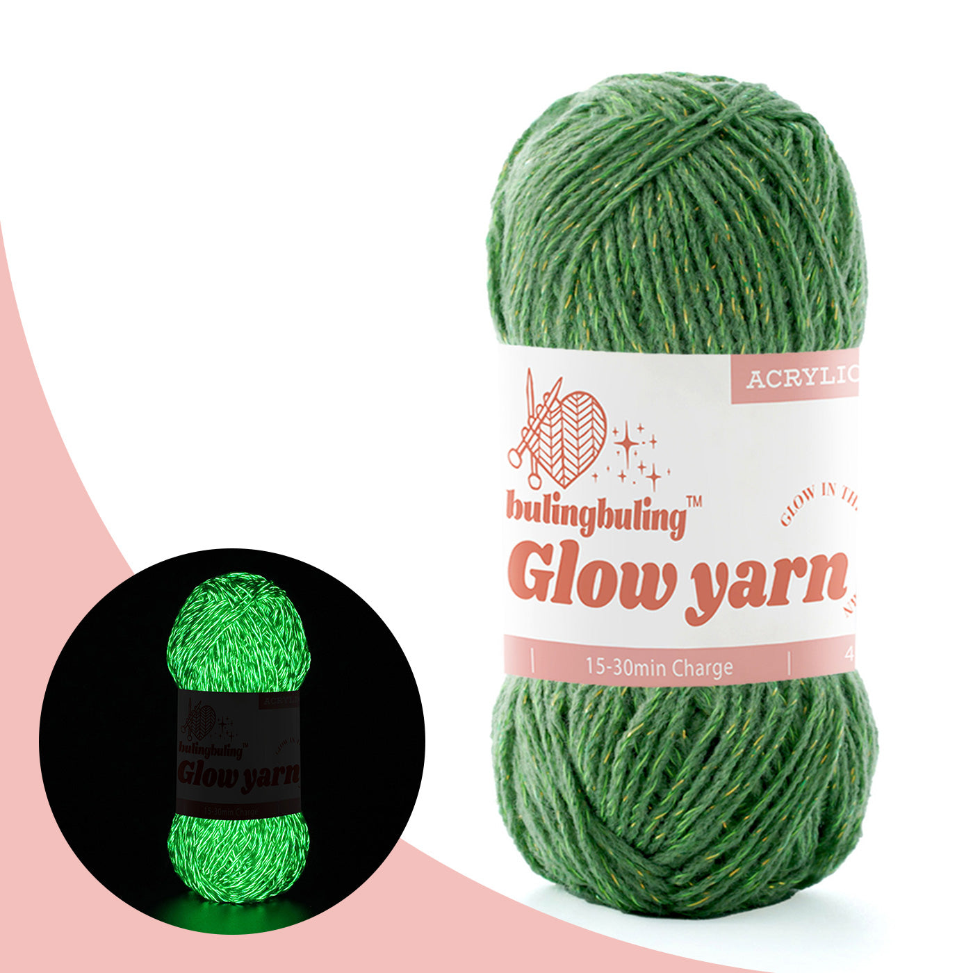 Glow-in-the-Dark Metallic Yarn - Premium Quality for Crochet & Knitting - 40 Colors