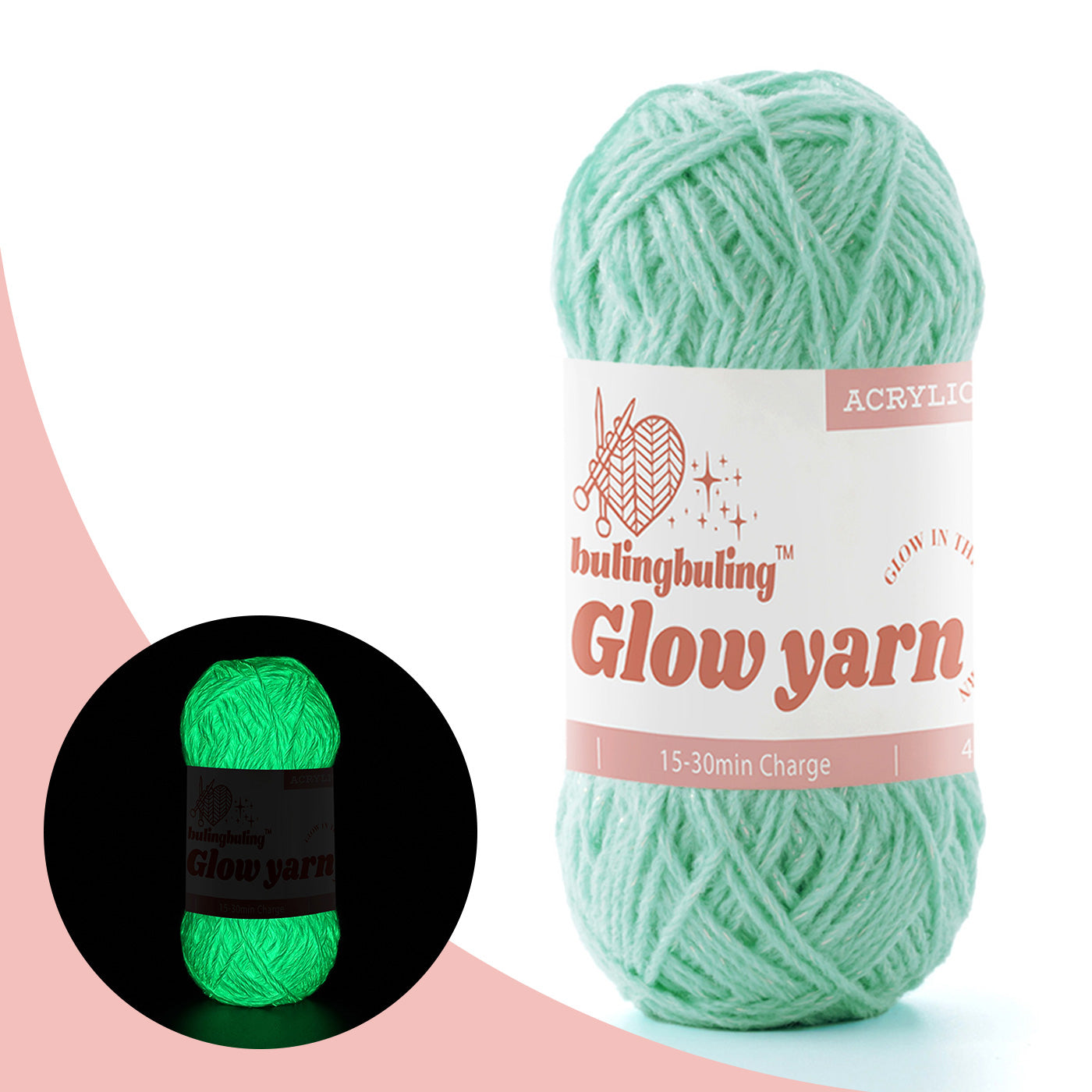 Glow-in-the-Dark Metallic Yarn - Premium Quality for Crochet & Knitting - 40 Colors