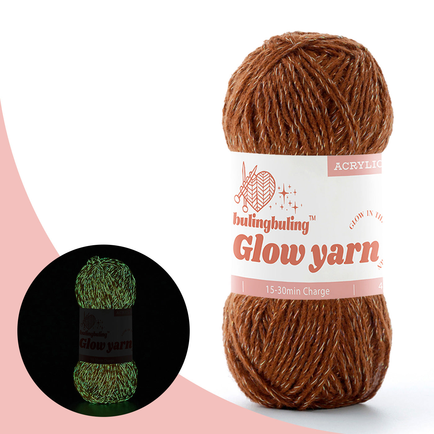 Glow-in-the-Dark Metallic Yarn - Premium Quality for Crochet & Knitting - 40 Colors