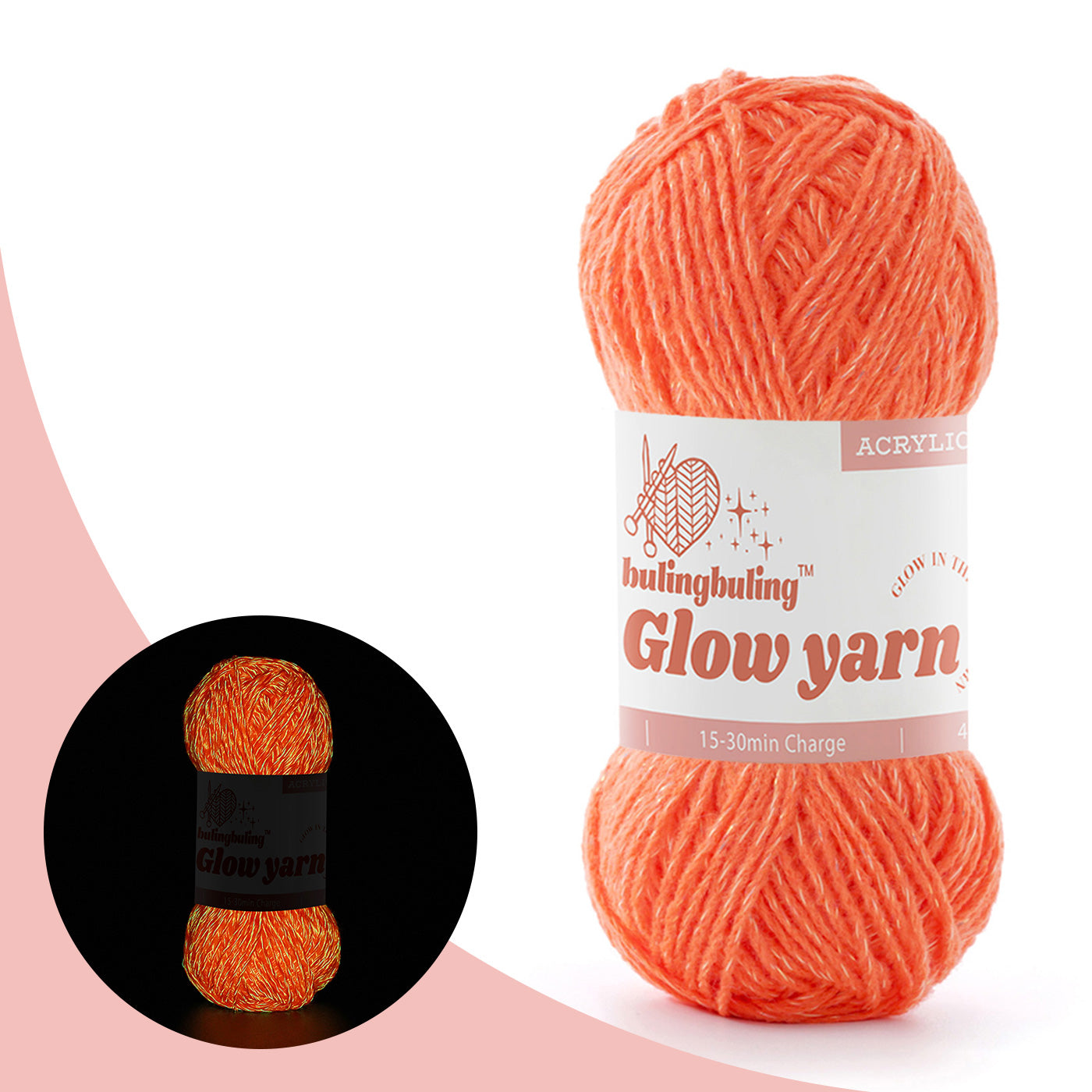 Red Glow in the Dark Acrylic Yarn with Metallic Sparkle – Yarn Michaels - 5colors