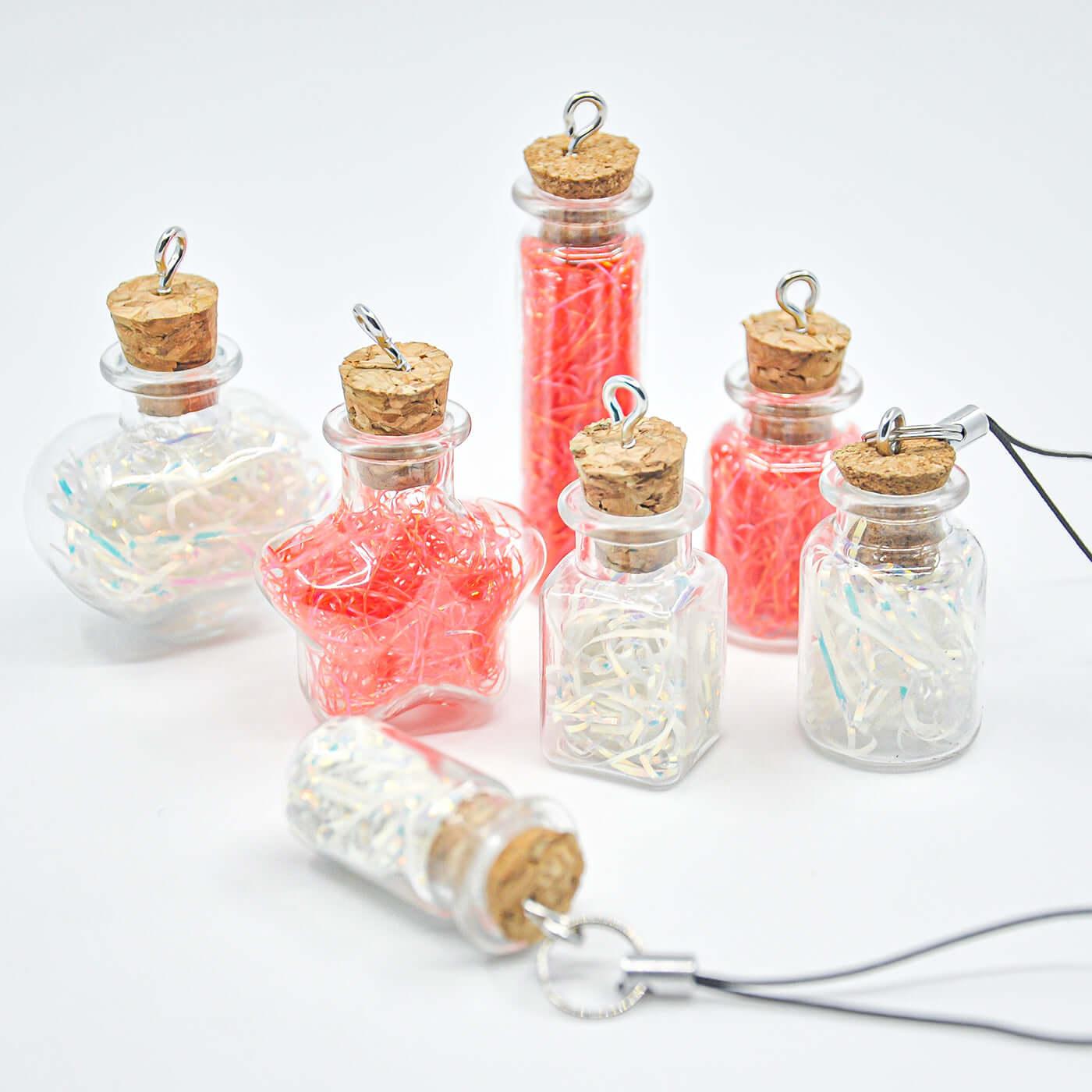 BlingBling glow-in -the dark mini glass bottle for cork - BlingBlingYarn