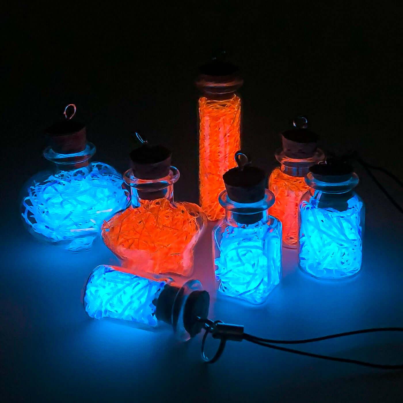 BlingBling glow-in -the dark mini glass bottle for cork - BlingBlingYarn